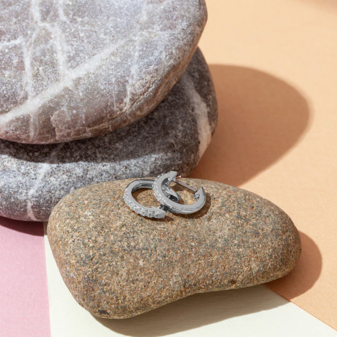 Classic Cubic Zirconia Huggie Hoop Earrings