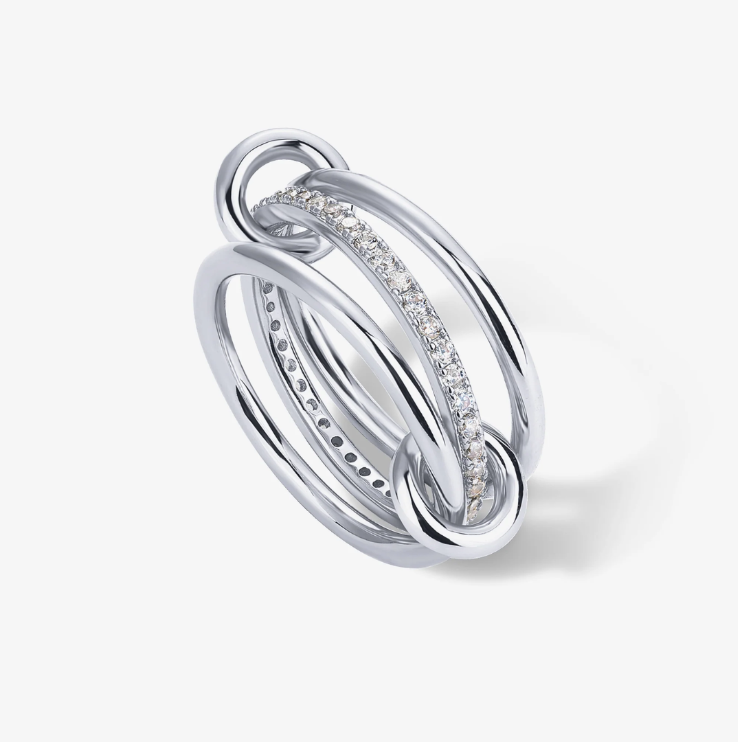 Luna Interlocked Stack Ring