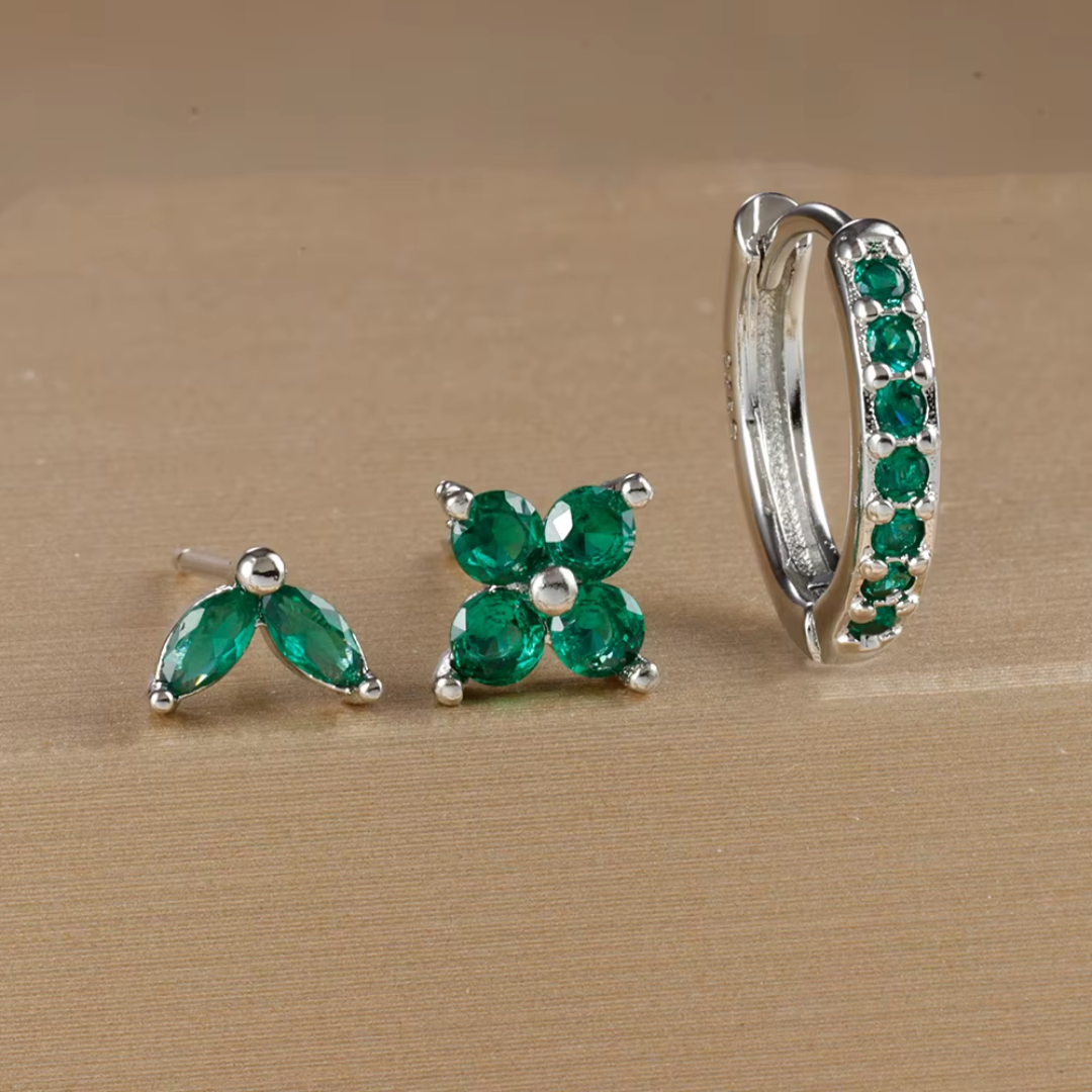 Tulip Trio Hoop & Stud Earring Set