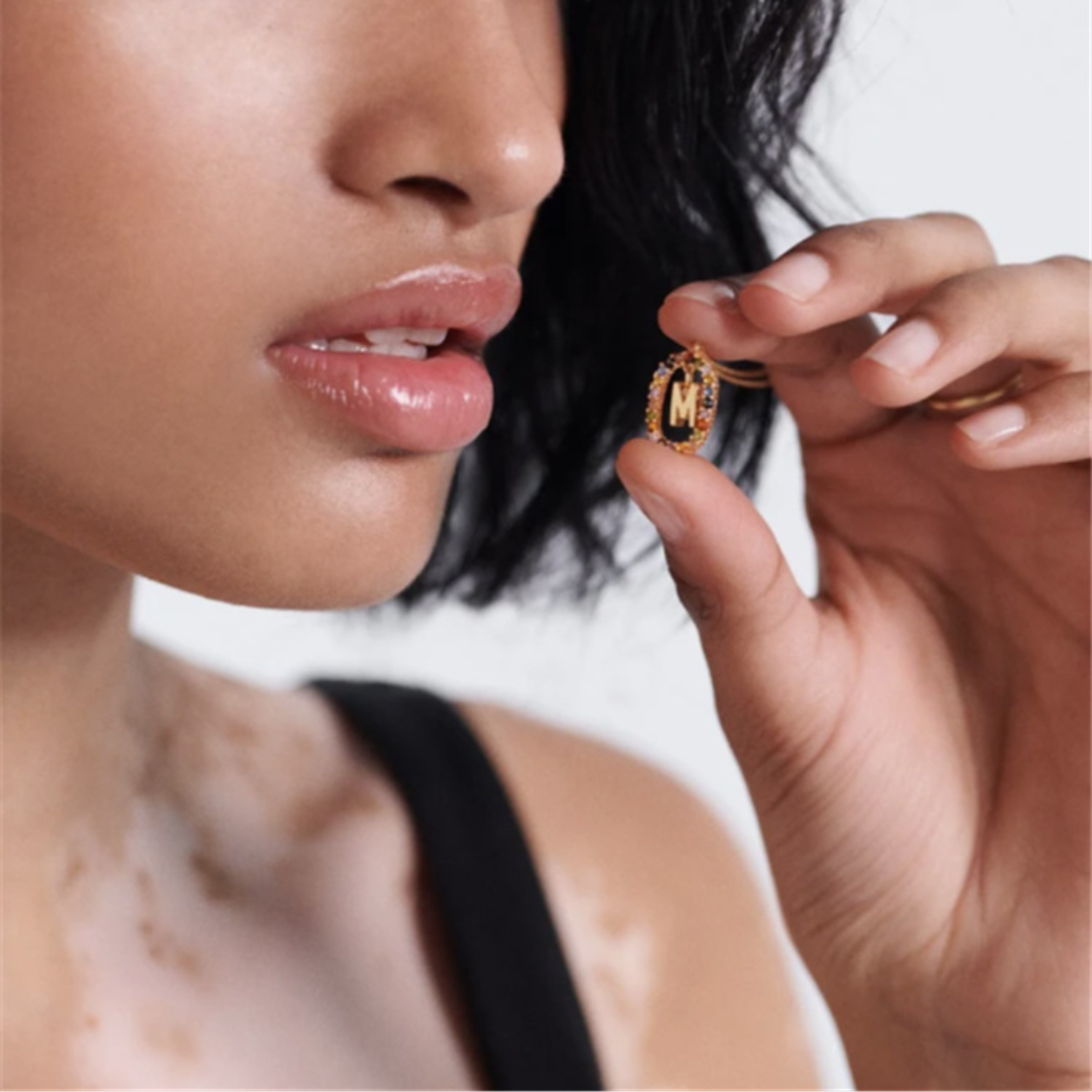 Gemstone Initial Letter Necklace