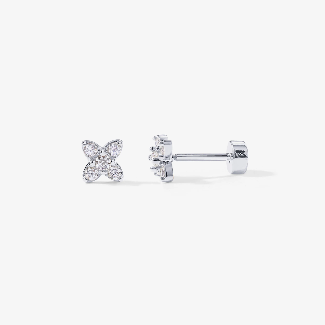 Luna Round Flat Back Stud Earring