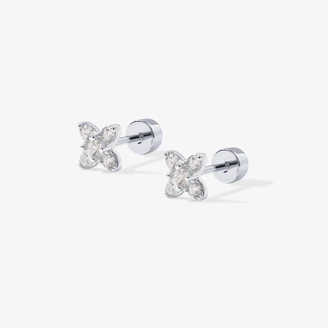 Luna Round Flat Back Stud Earring