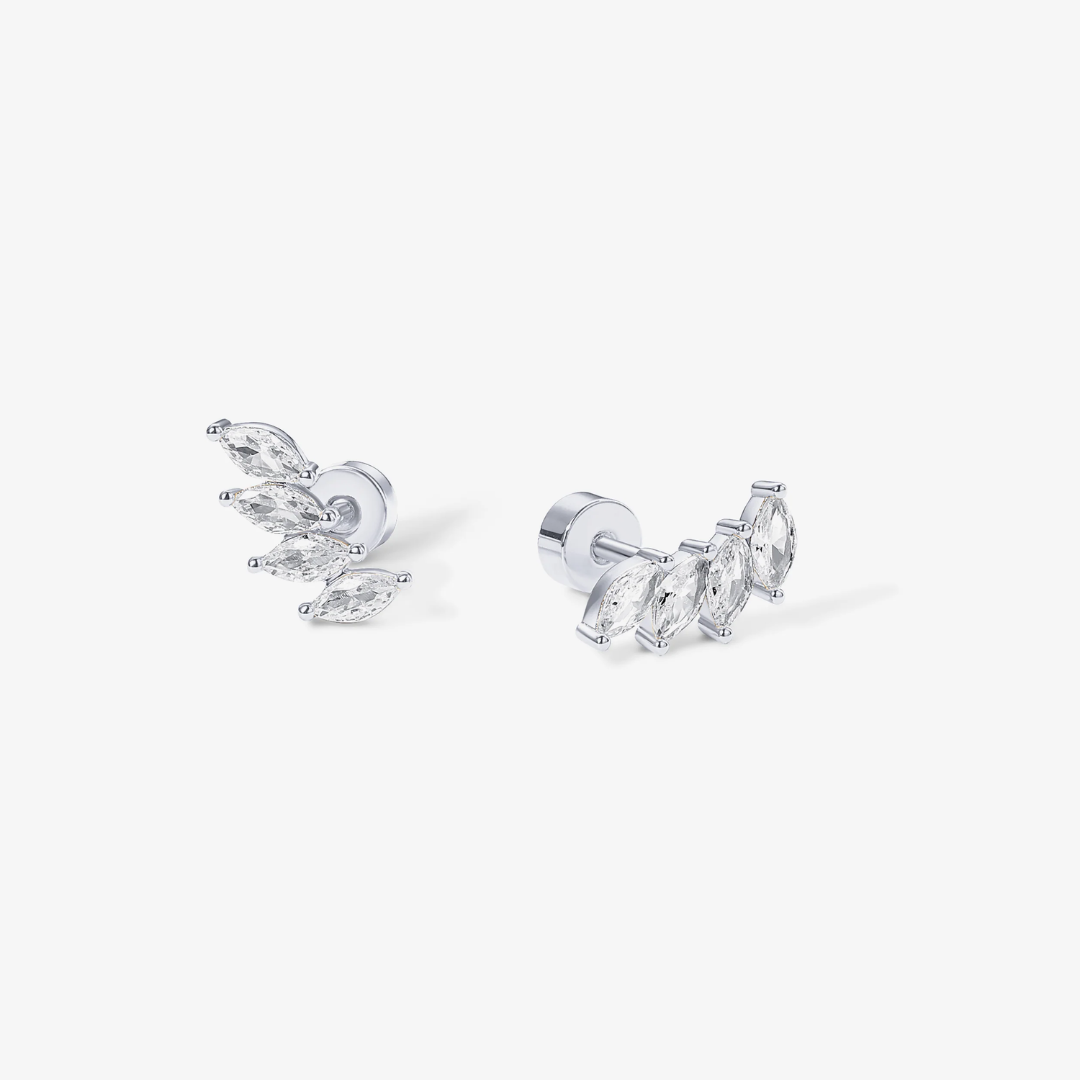 Marquise Cascade Flat Back Stud Earrings Design