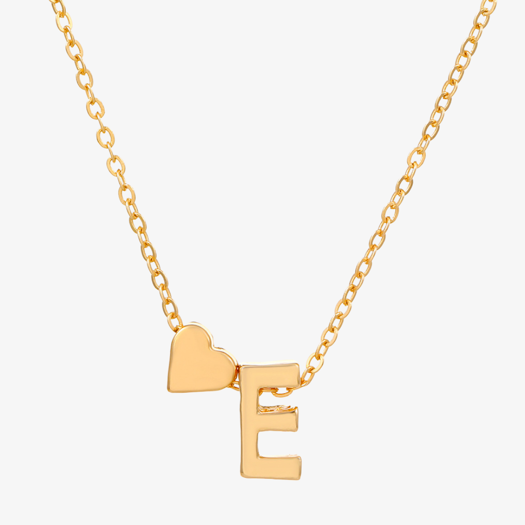 Luna Heart Initial Pendant Necklace