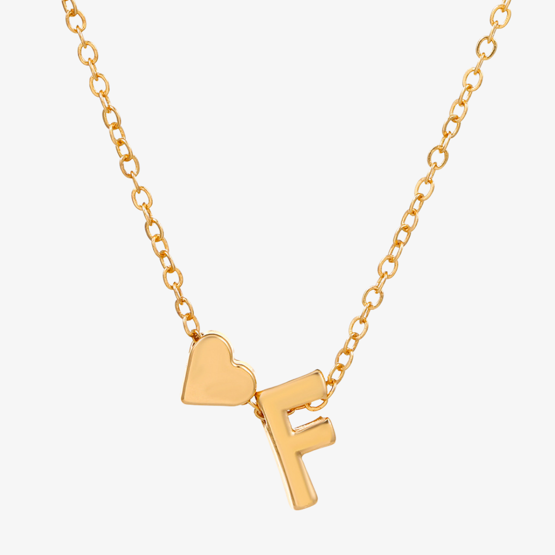 Luna Heart Initial Pendant Necklace