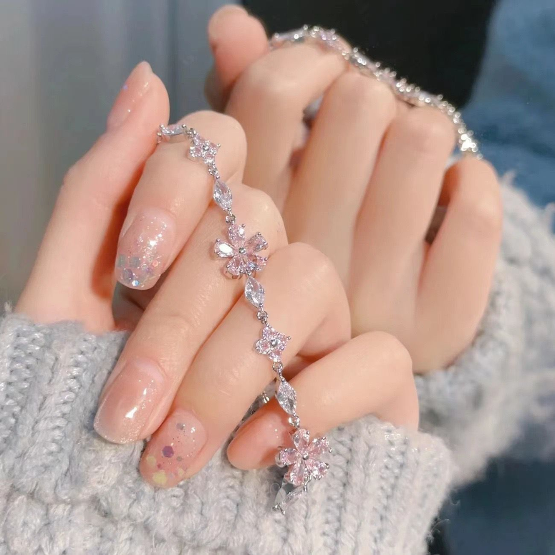 Sakura Cherry Blossom Crystal Bracelet Design