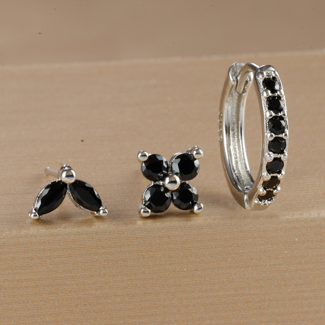 Tulip Trio Hoop & Stud Earring Set