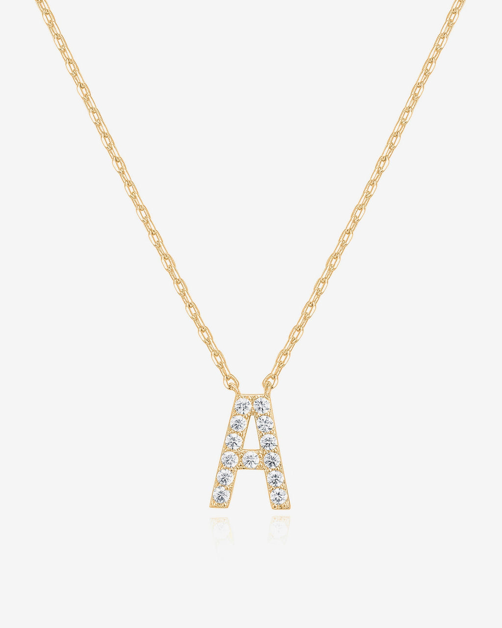 Initial Pendant Necklace with Cubic Zirconia
