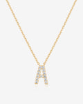 Initial Pendant Necklace with Cubic Zirconia