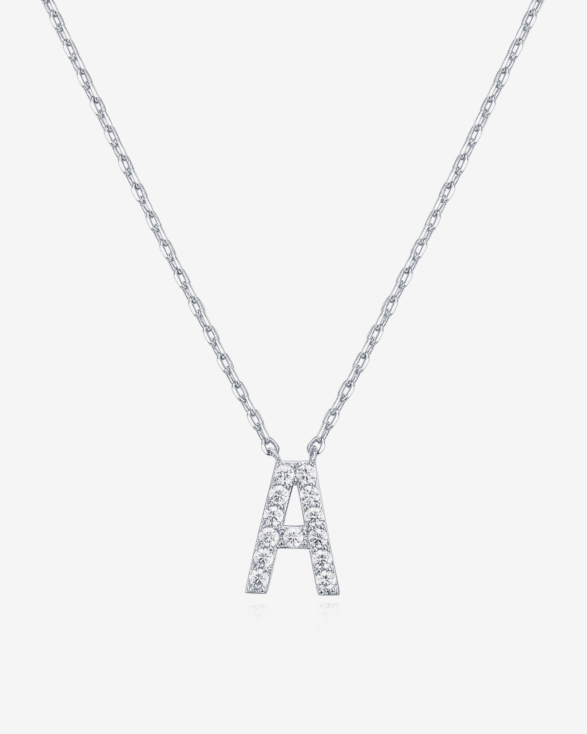 Initial Pendant Necklace with Cubic Zirconia