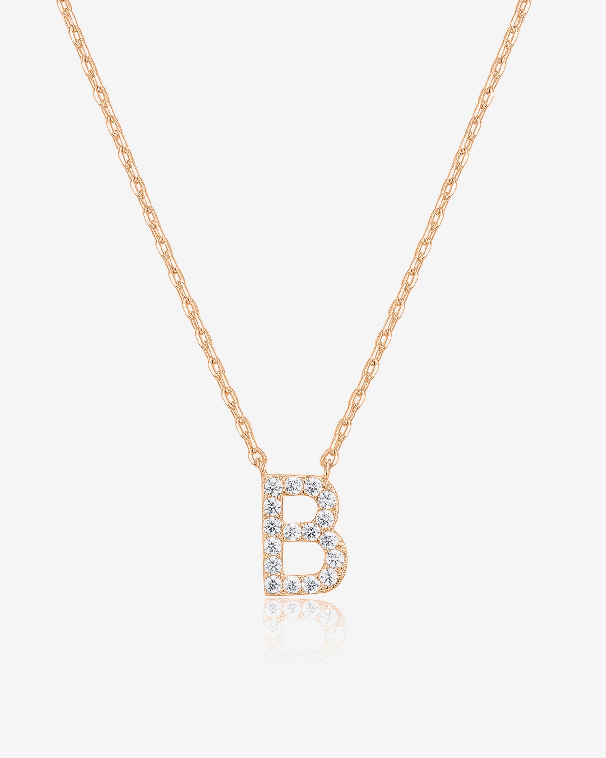 Initial Pendant Necklace with Cubic Zirconia
