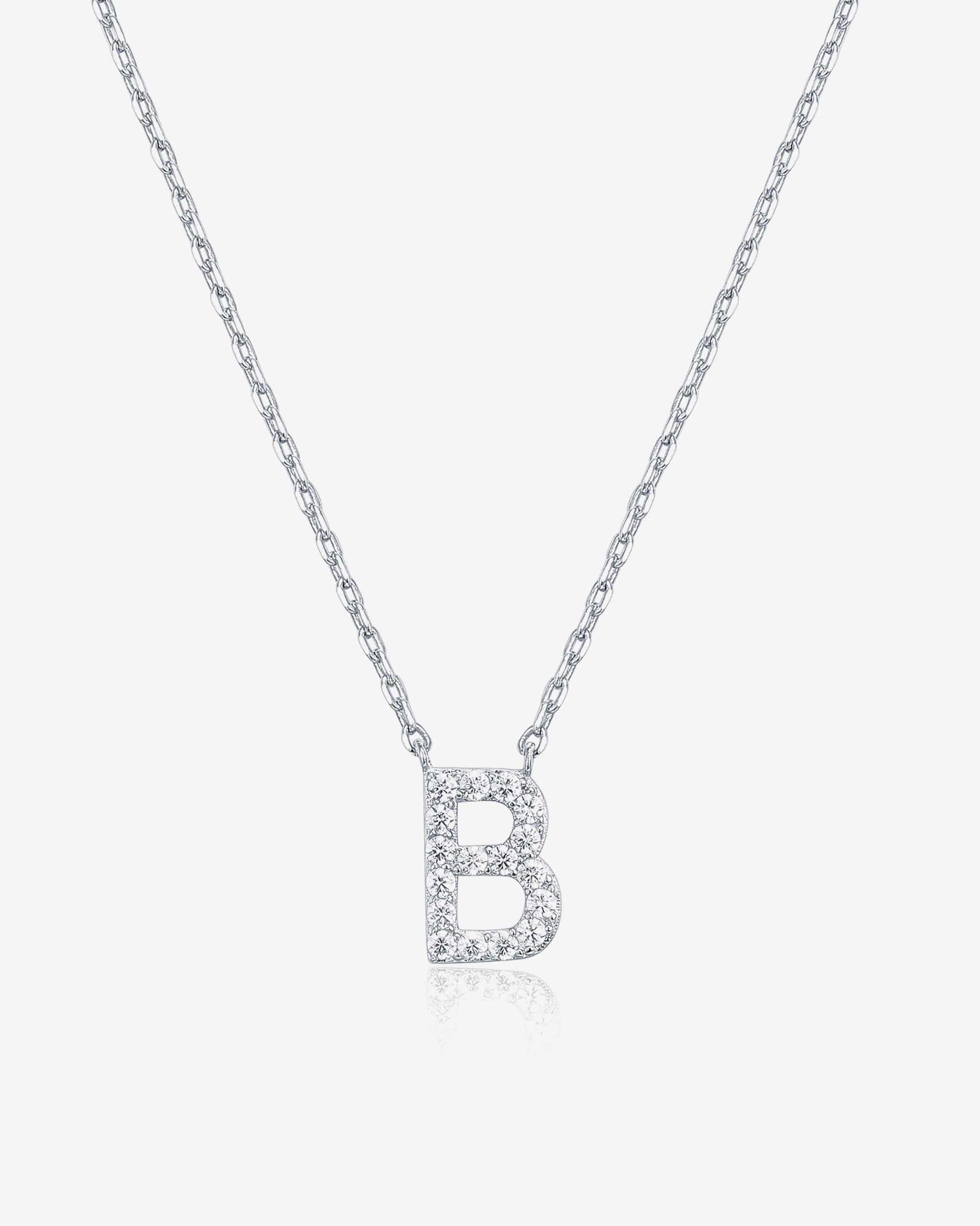 Initial Pendant Necklace with Cubic Zirconia