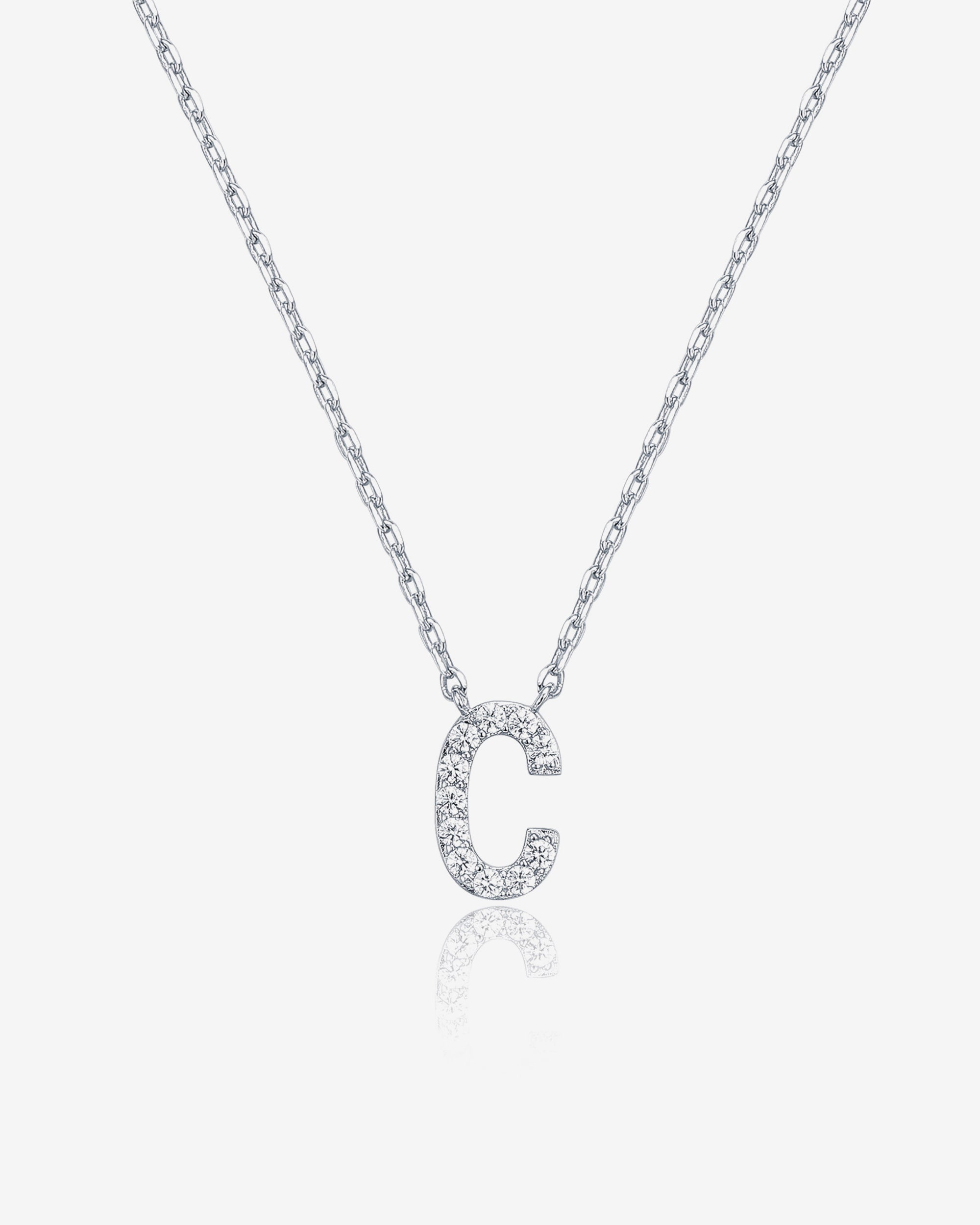 Initial Pendant Necklace with Cubic Zirconia