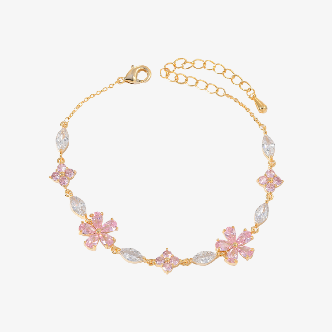 Sakura Cherry Blossom Crystal Bracelet Design
