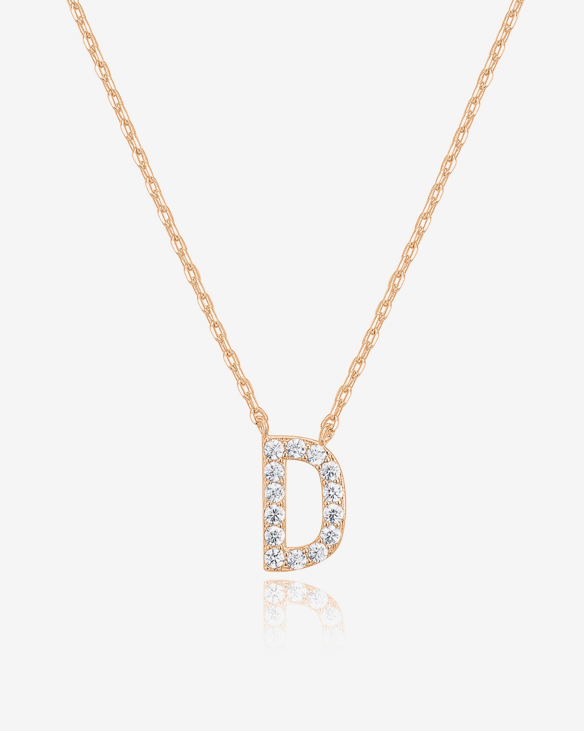 Initial Pendant Necklace with Cubic Zirconia