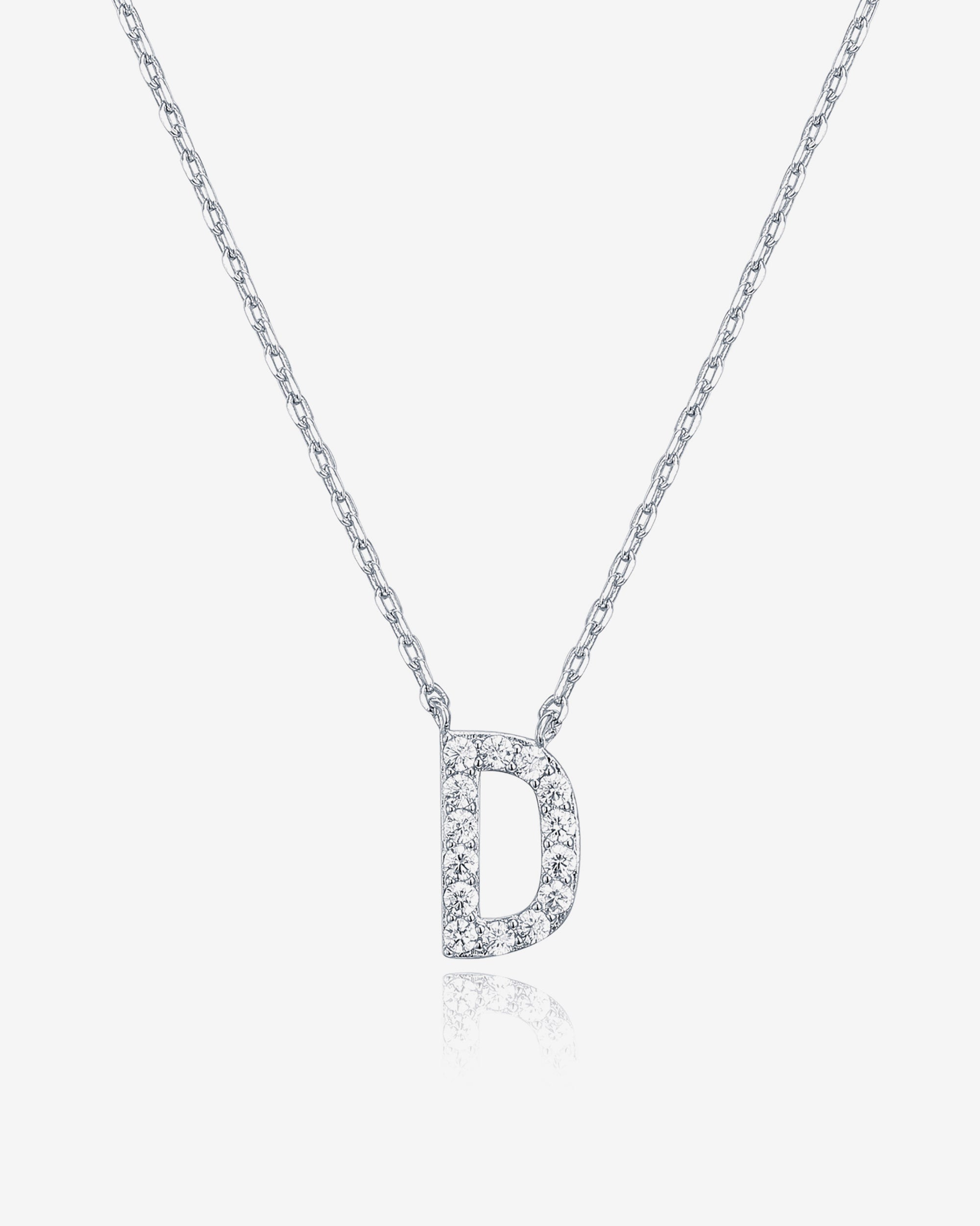 Initial Pendant Necklace with Cubic Zirconia