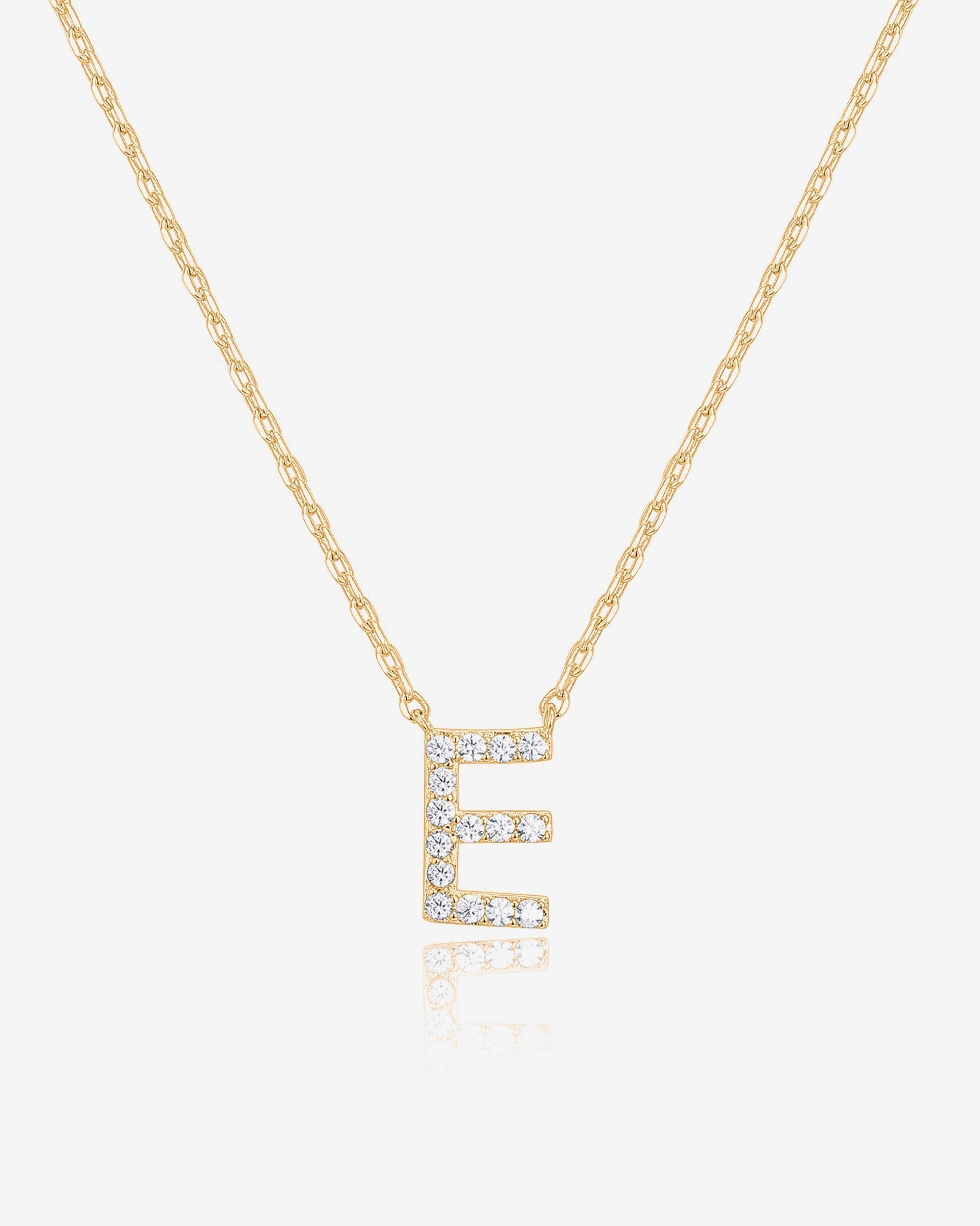 Initial Pendant Necklace with Cubic Zirconia
