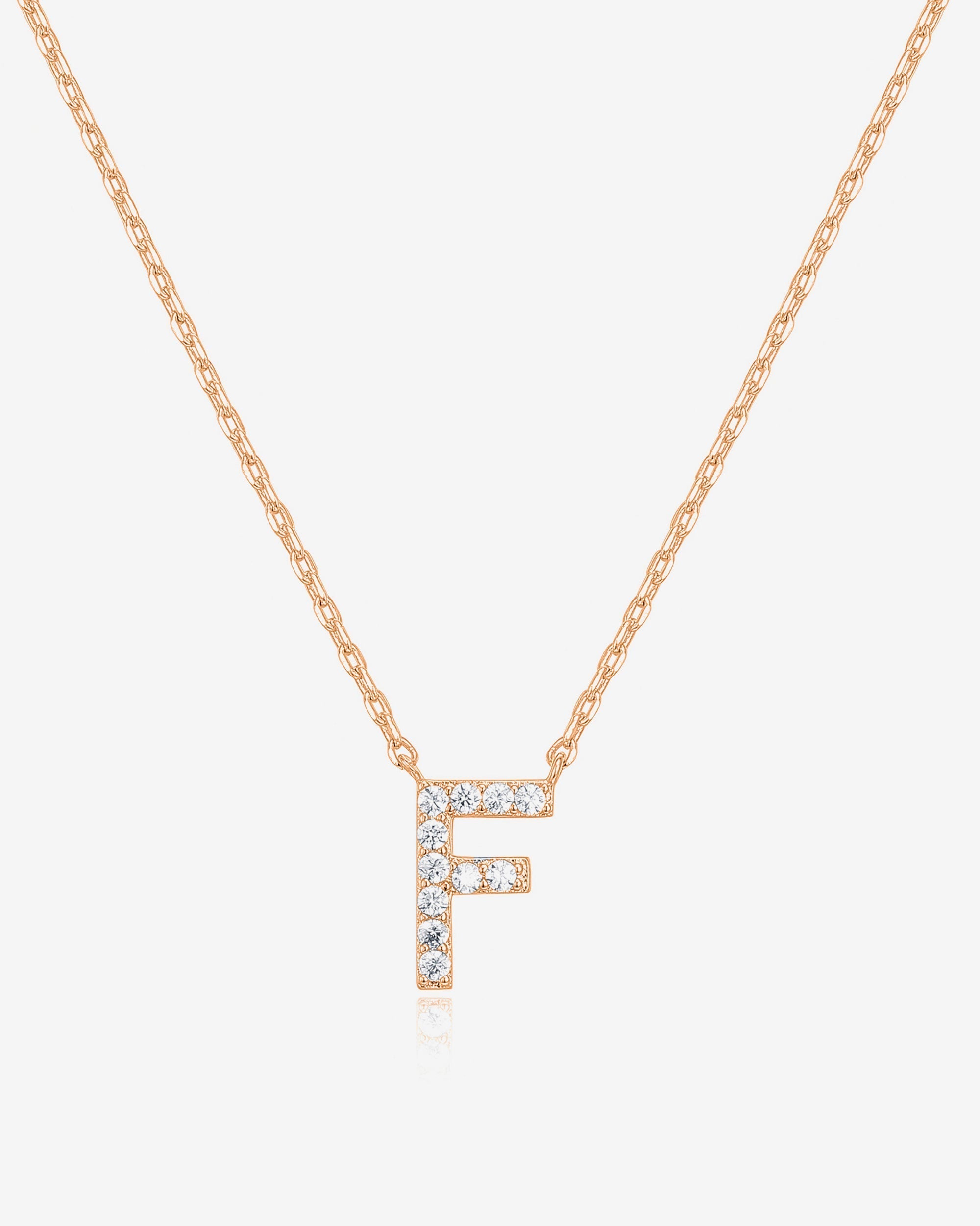 Initial Pendant Necklace with Cubic Zirconia