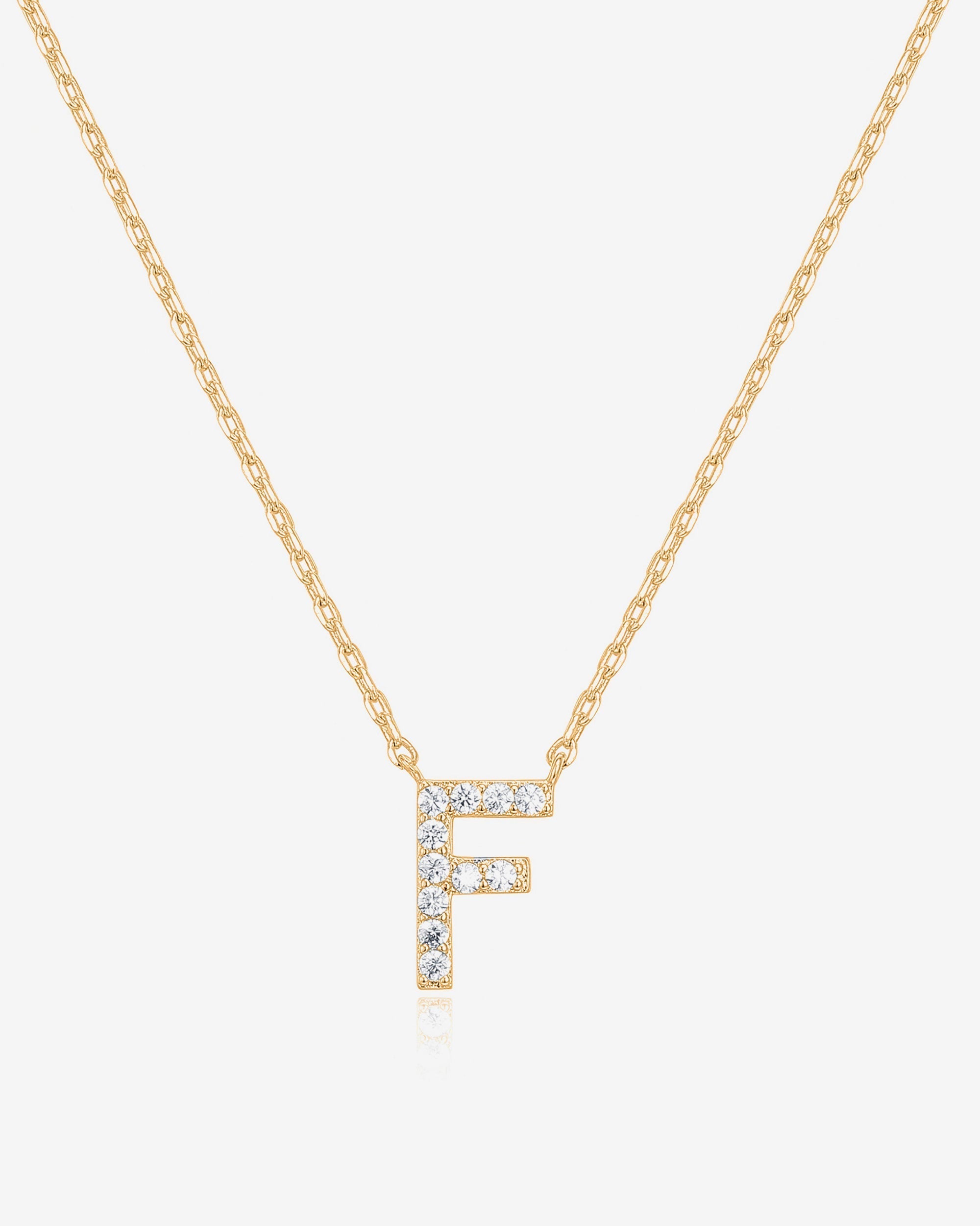 Initial Pendant Necklace with Cubic Zirconia