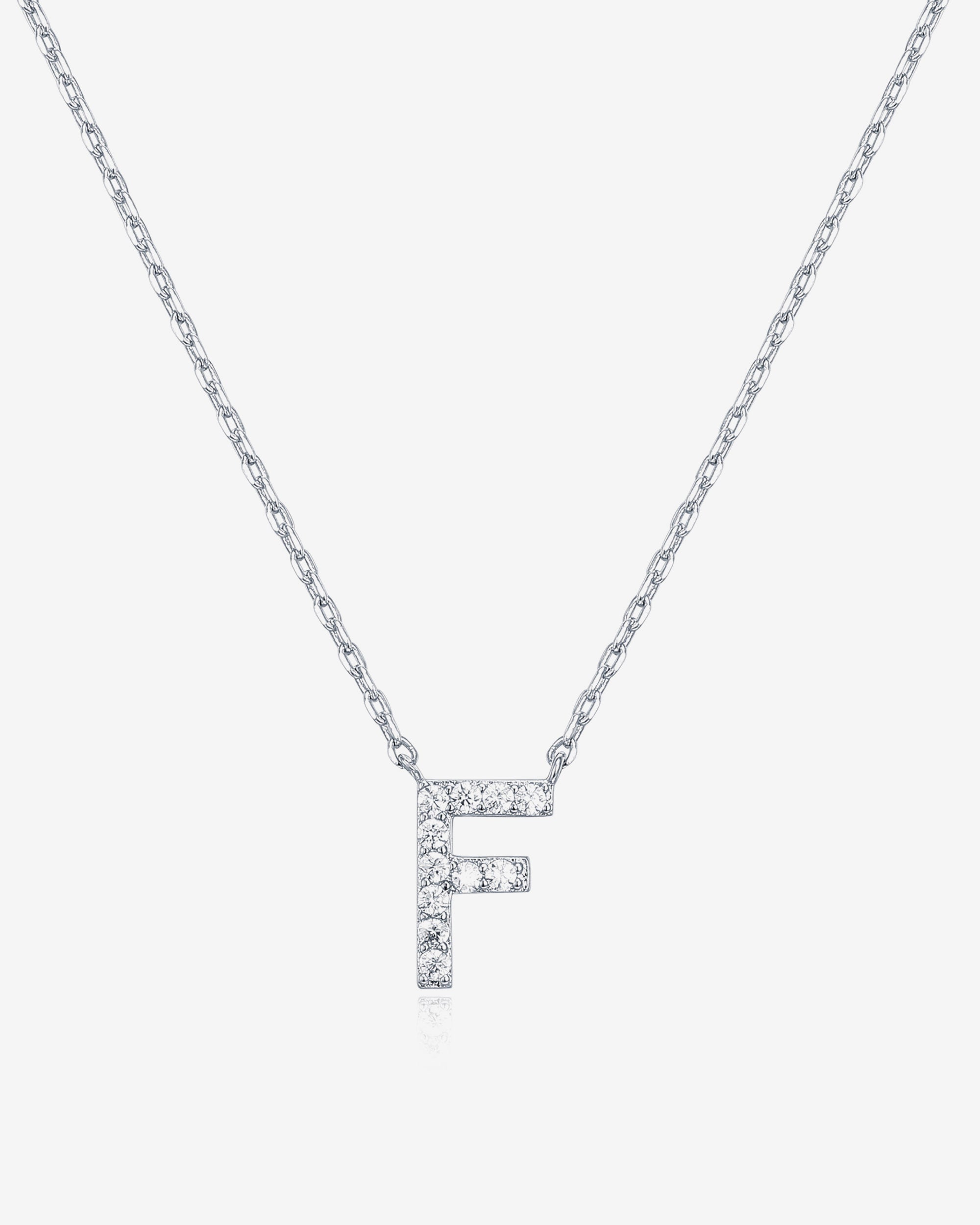 Initial Pendant Necklace with Cubic Zirconia