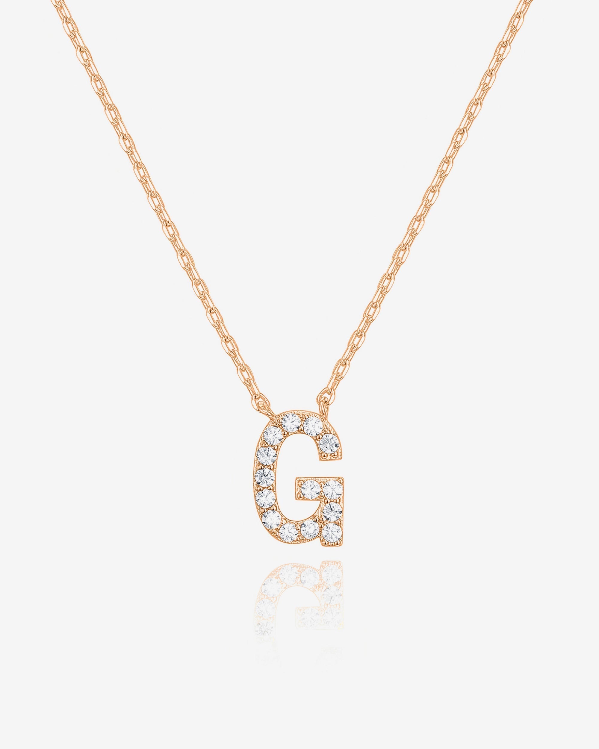 Initial Pendant Necklace with Cubic Zirconia