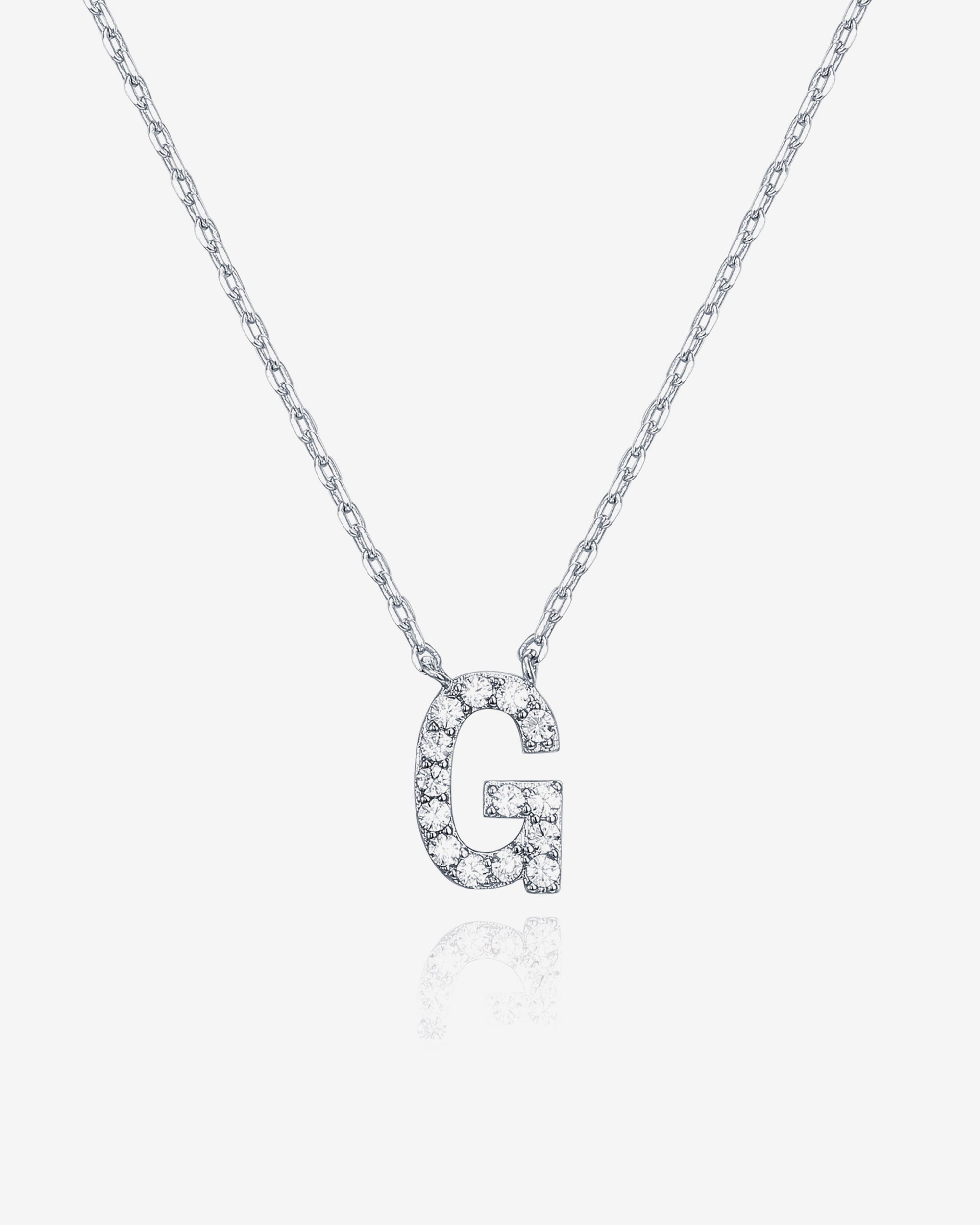 Initial Pendant Necklace with Cubic Zirconia