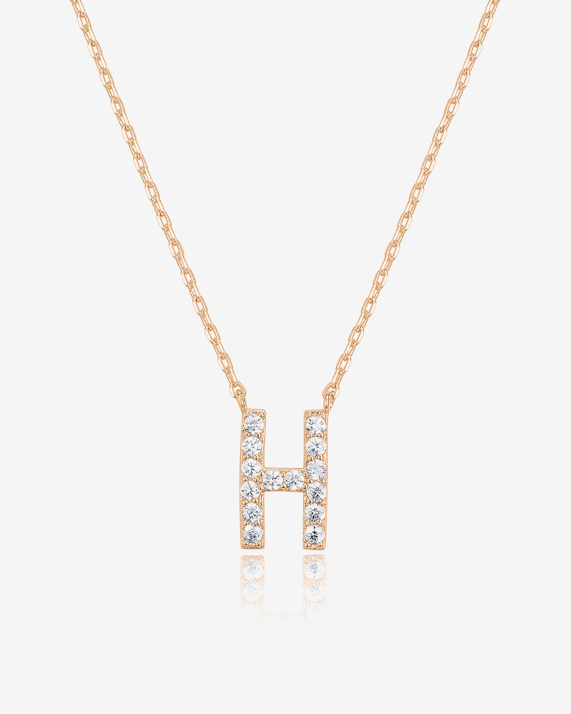 Initial Pendant Necklace with Cubic Zirconia