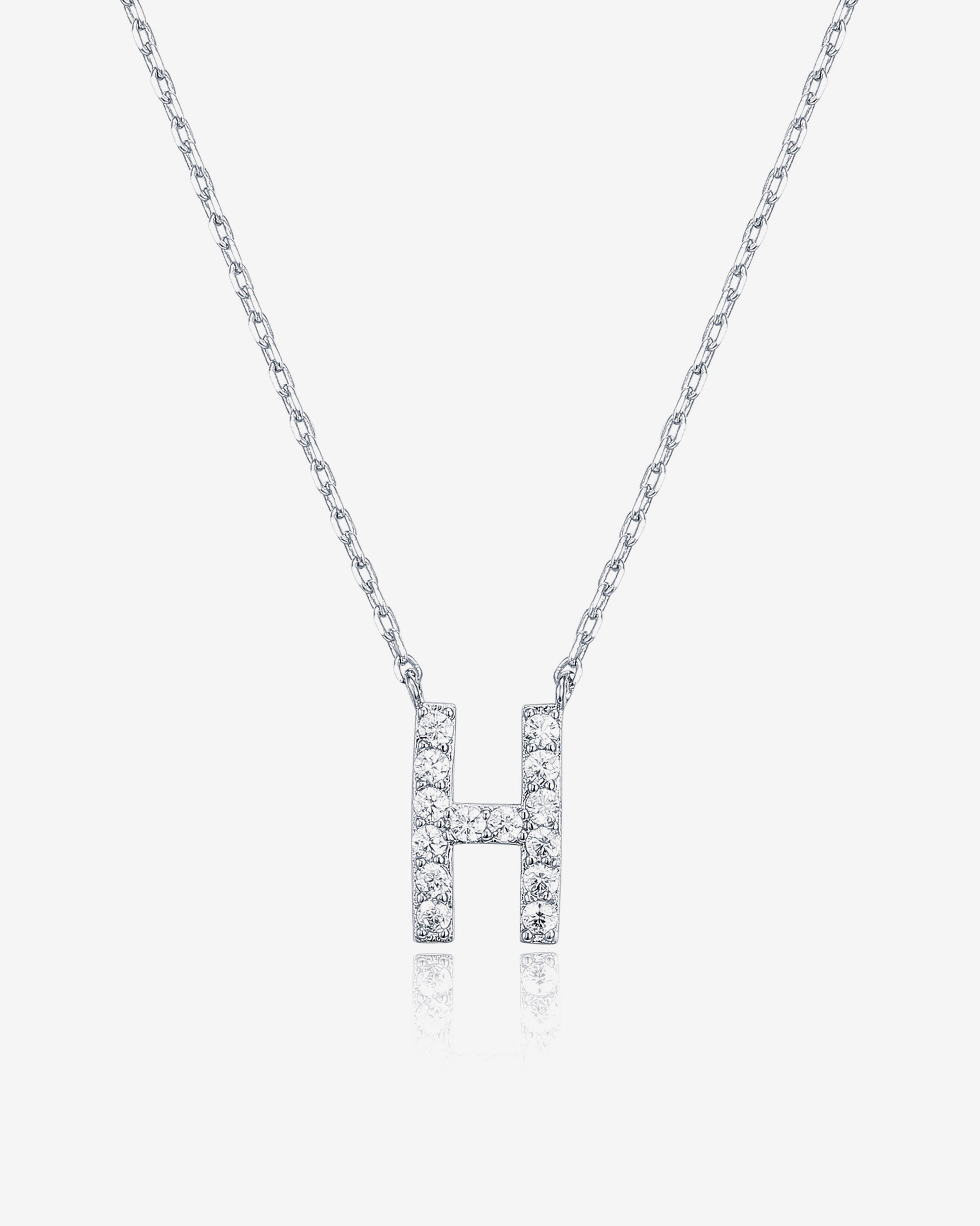 Initial Pendant Necklace with Cubic Zirconia