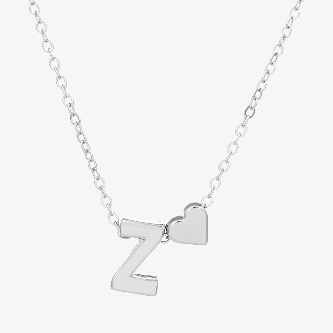 Luna Heart Initial Pendant Necklace