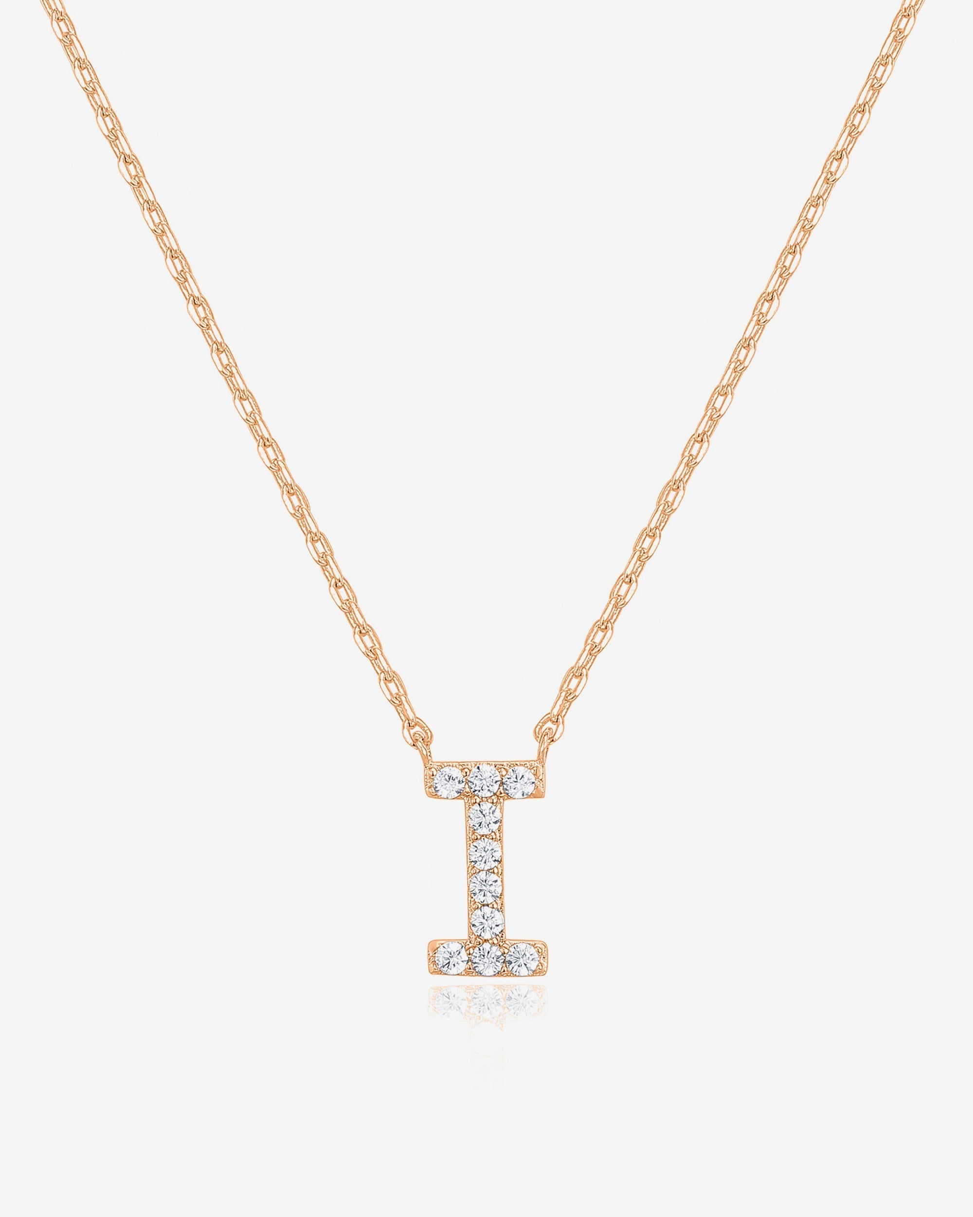 Initial Pendant Necklace with Cubic Zirconia