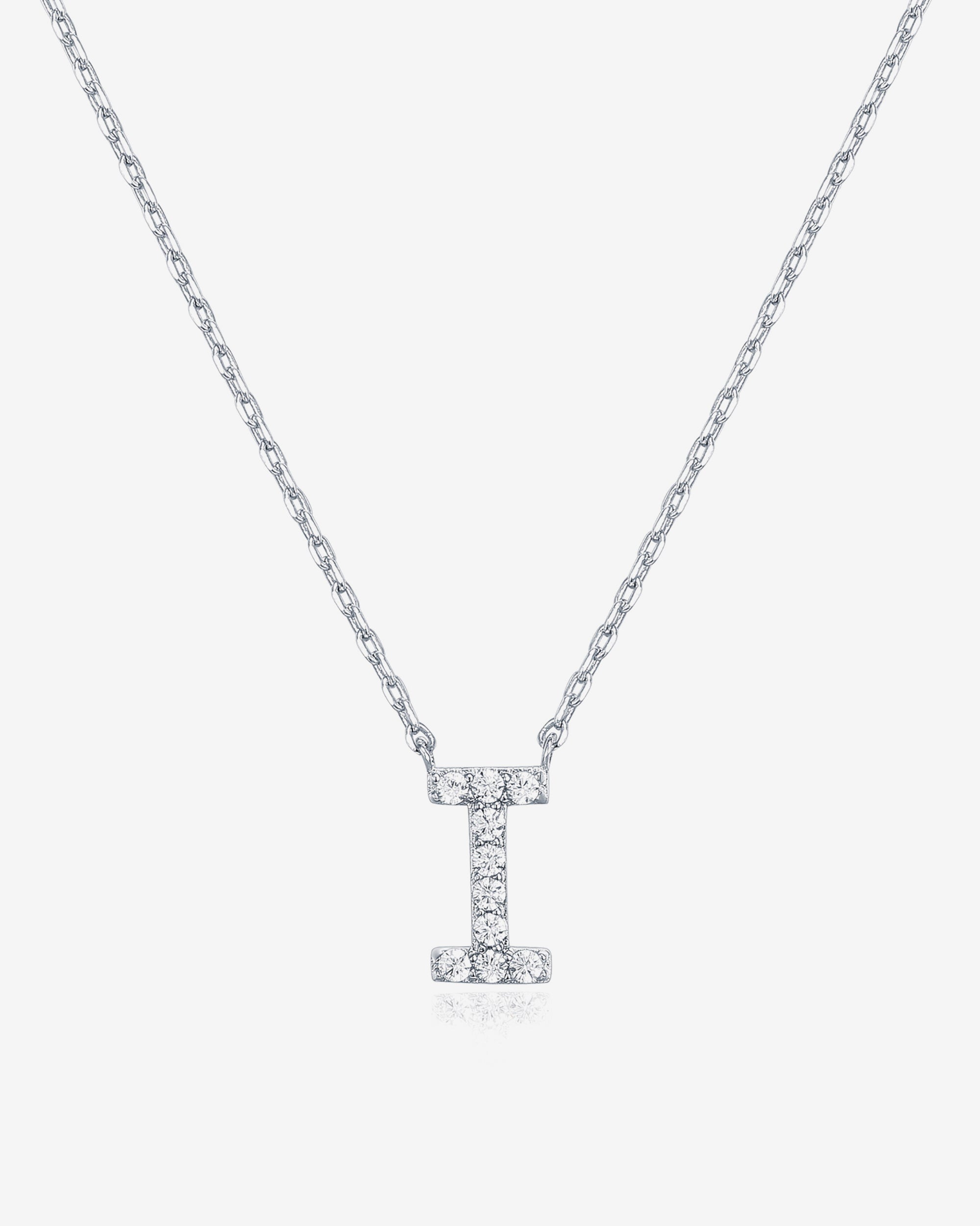 Initial Pendant Necklace with Cubic Zirconia