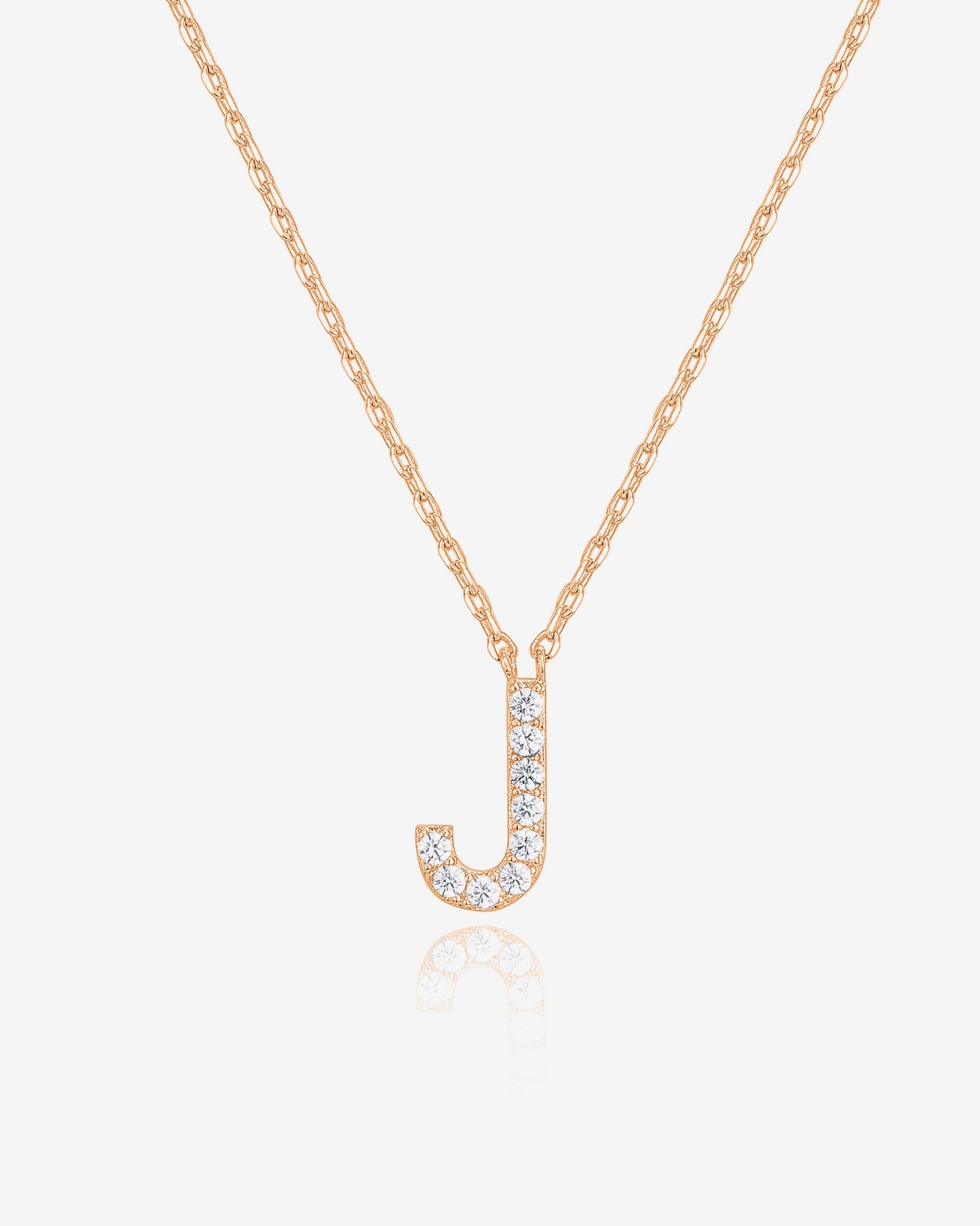 Initial Pendant Necklace with Cubic Zirconia
