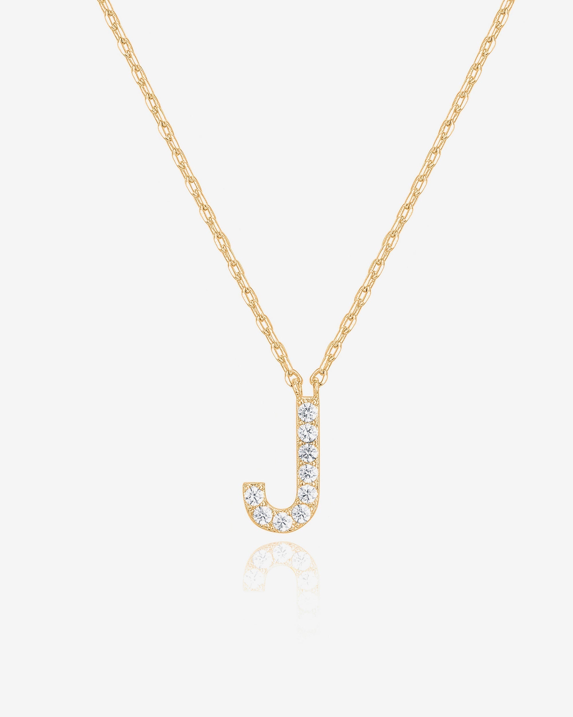 Initial Pendant Necklace with Cubic Zirconia