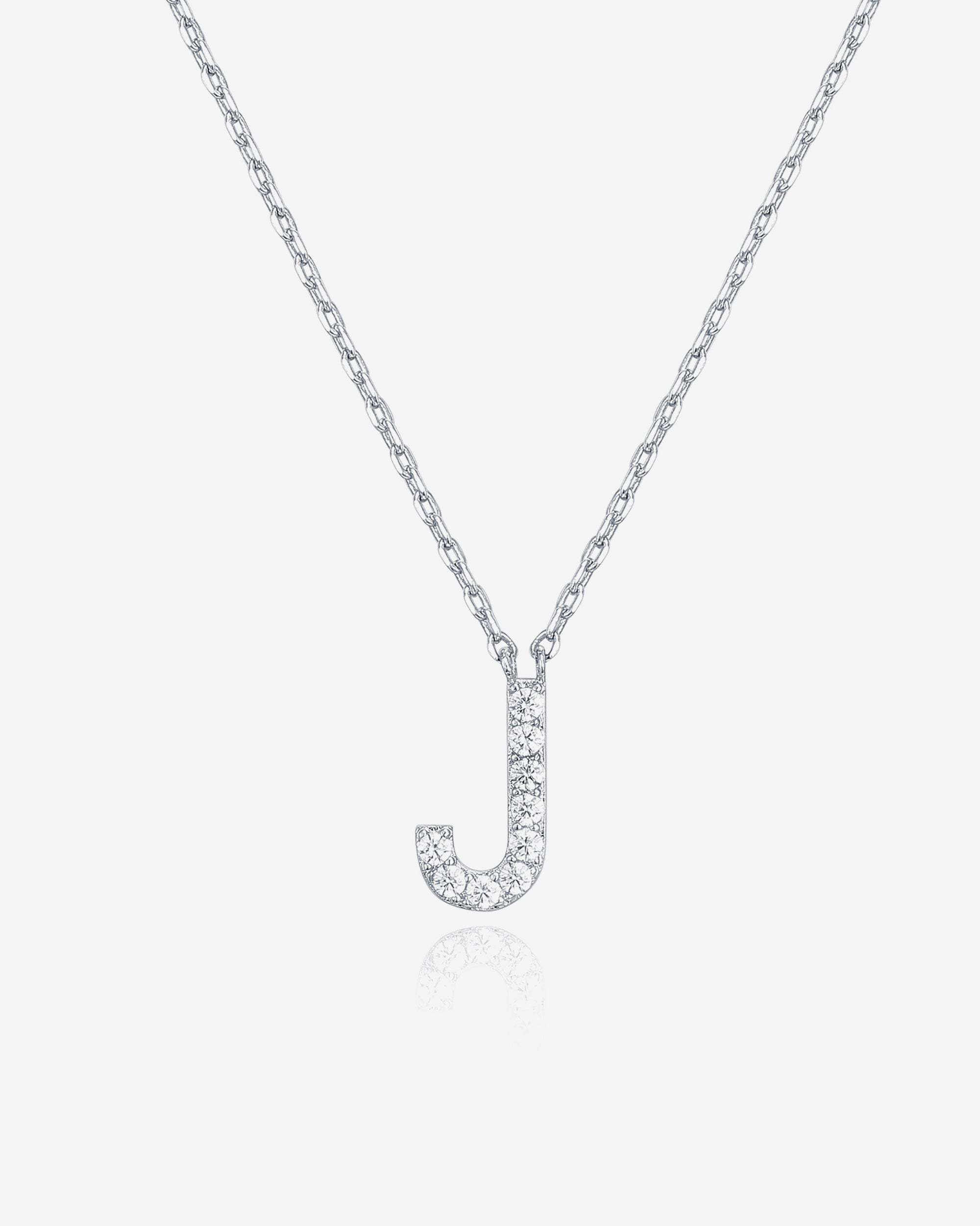 Initial Pendant Necklace with Cubic Zirconia