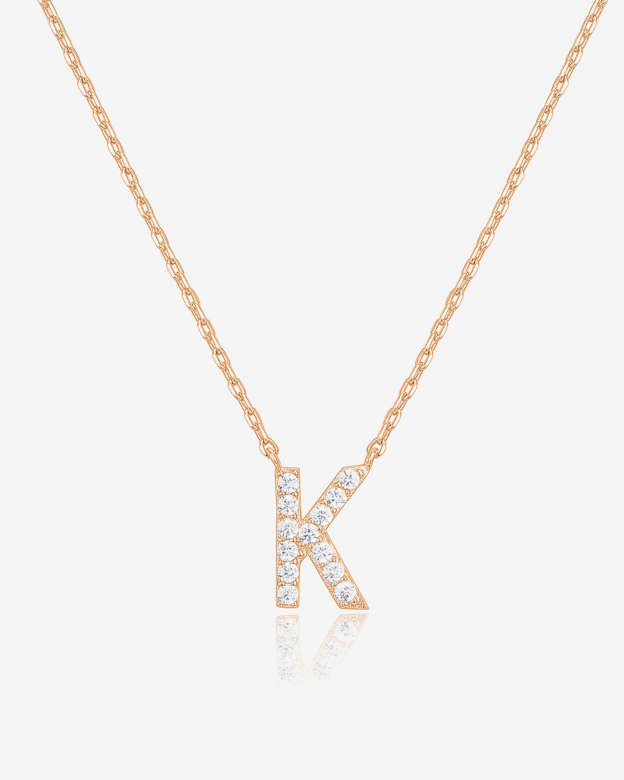 Initial Pendant Necklace with Cubic Zirconia