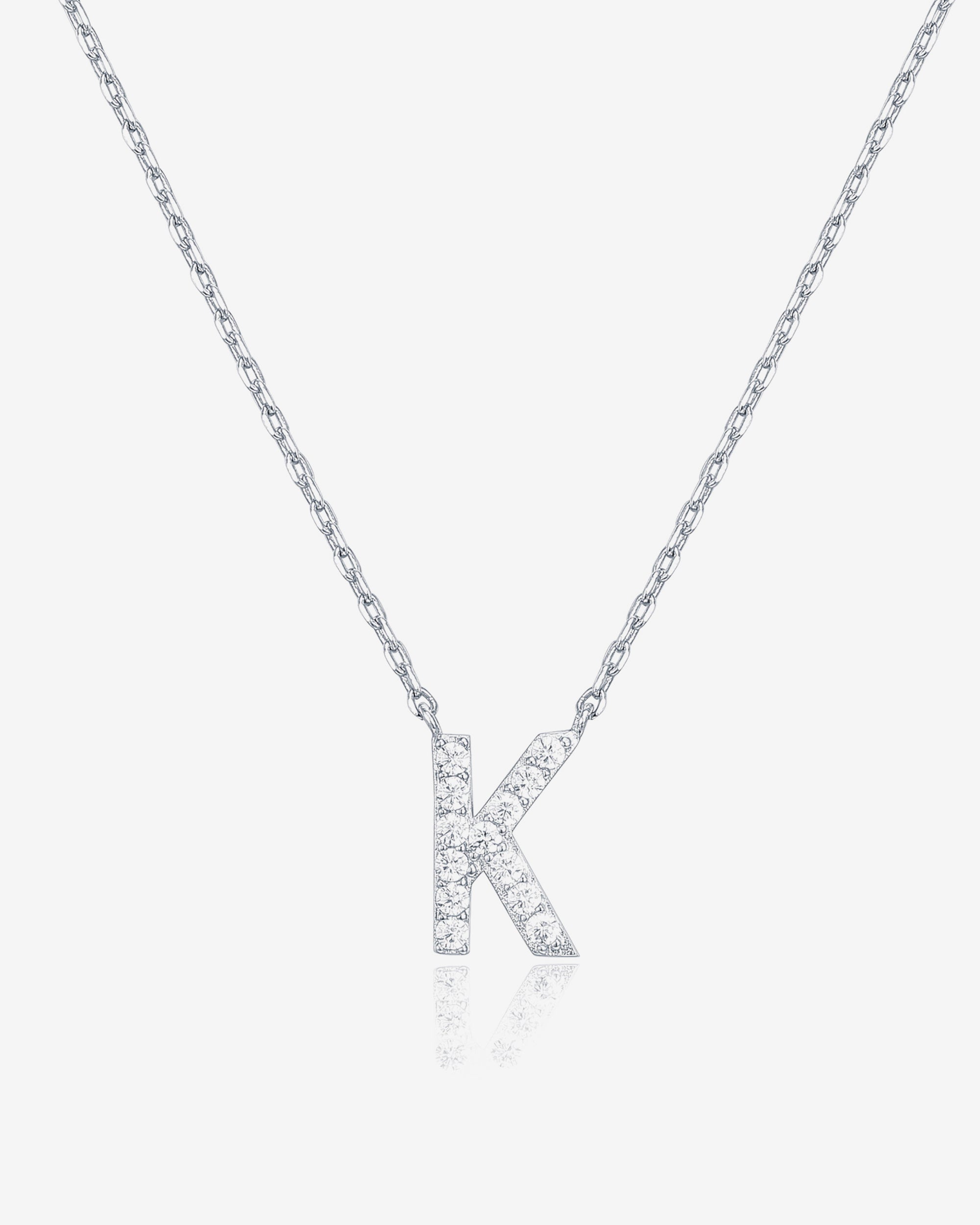 Initial Pendant Necklace with Cubic Zirconia