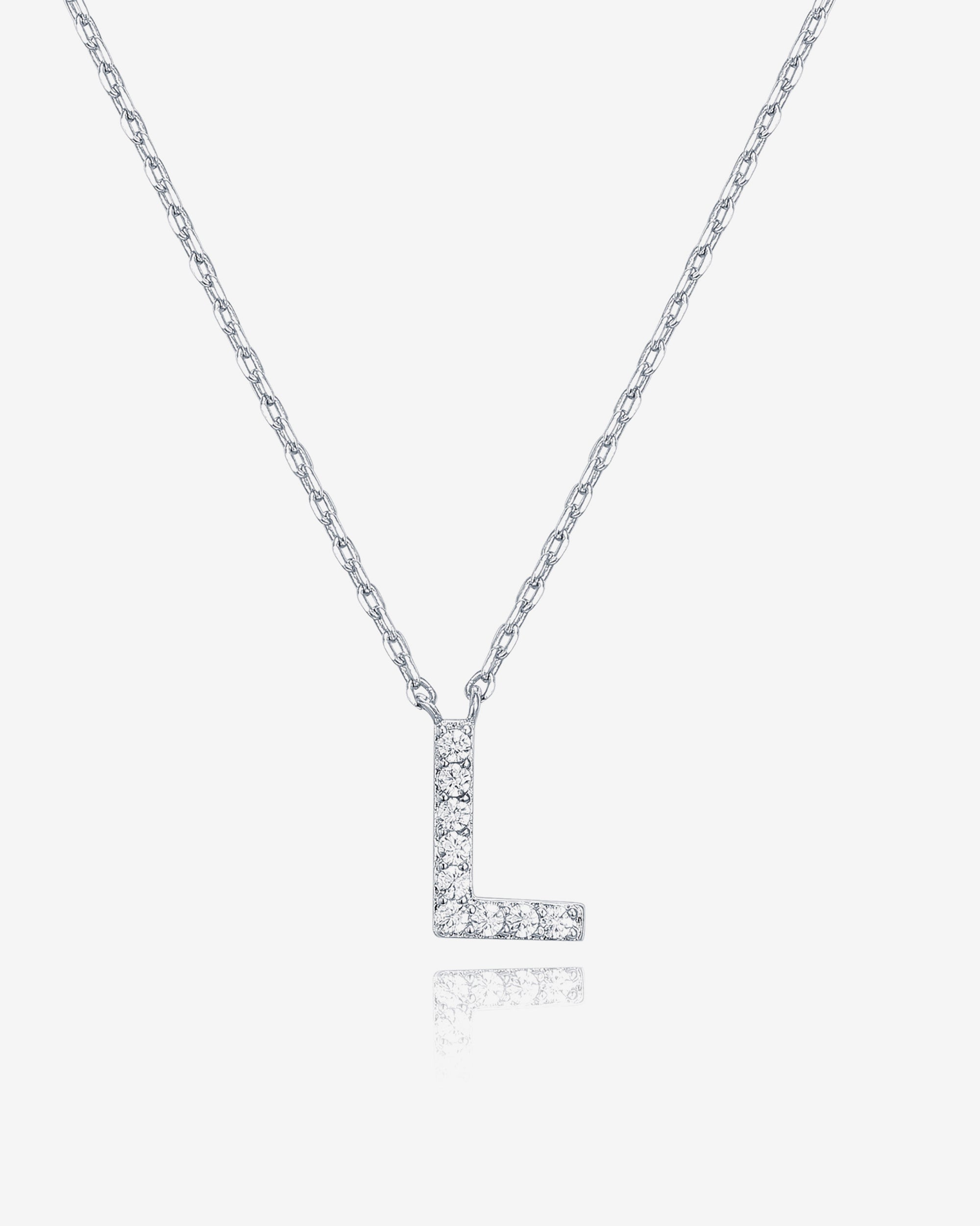 Initial Pendant Necklace with Cubic Zirconia