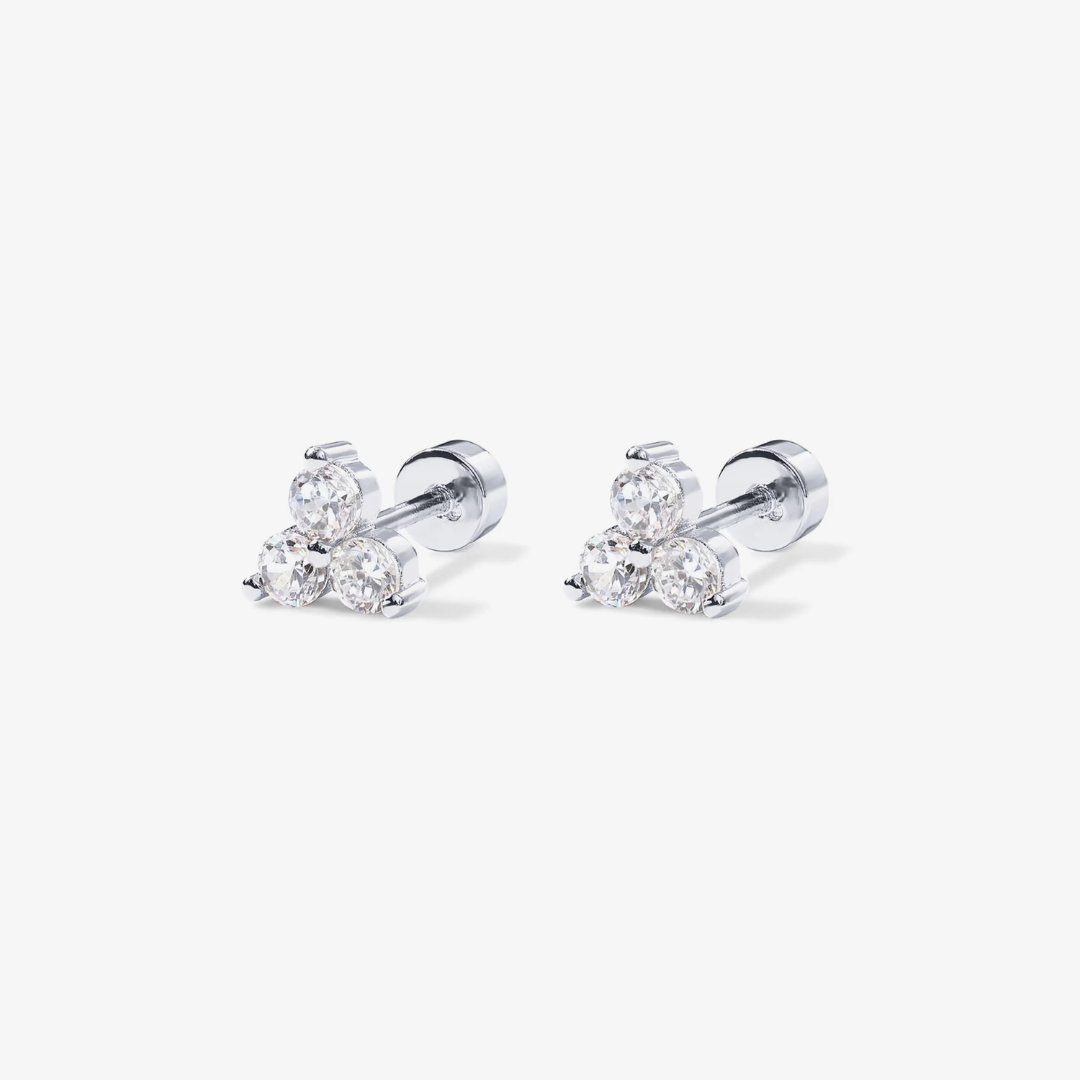Flora Lotus Flat Back Stud Earrings