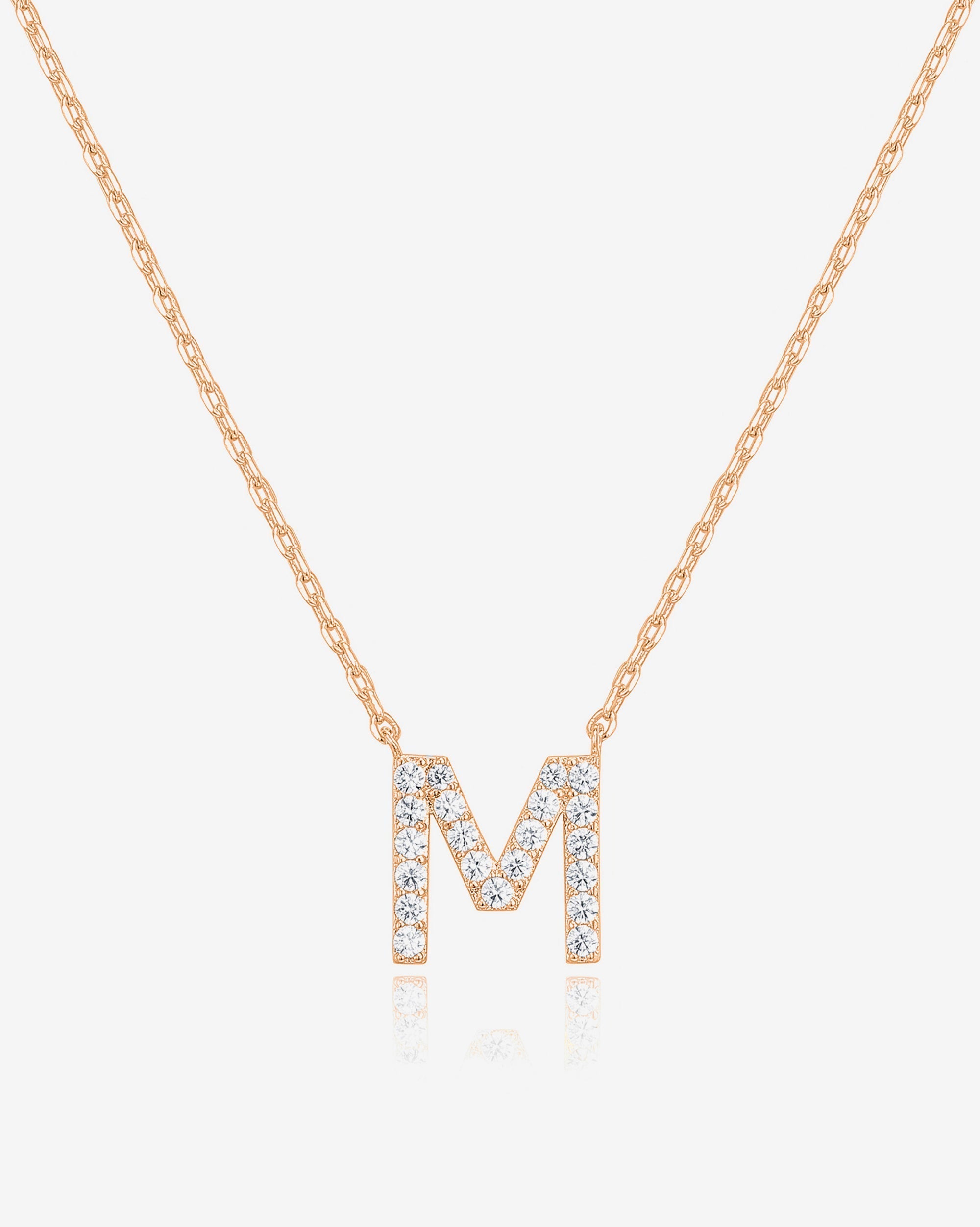 Initial Pendant Necklace with Cubic Zirconia
