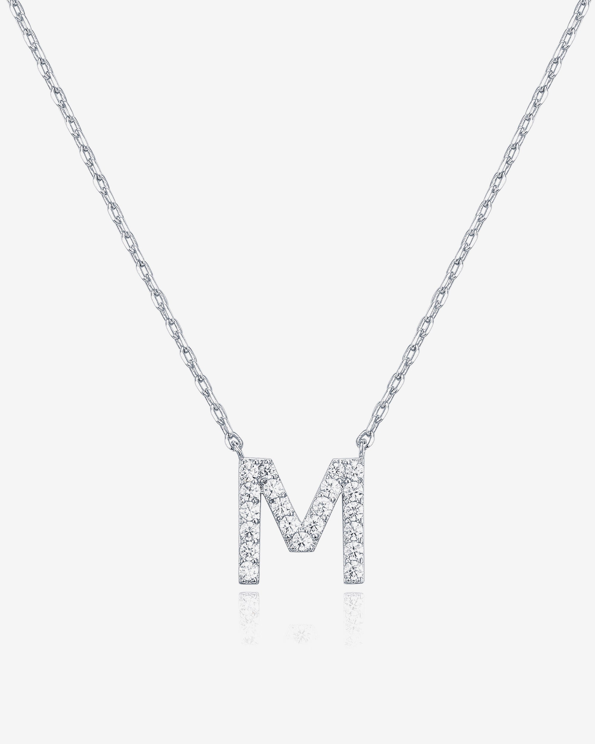 Initial Pendant Necklace with Cubic Zirconia