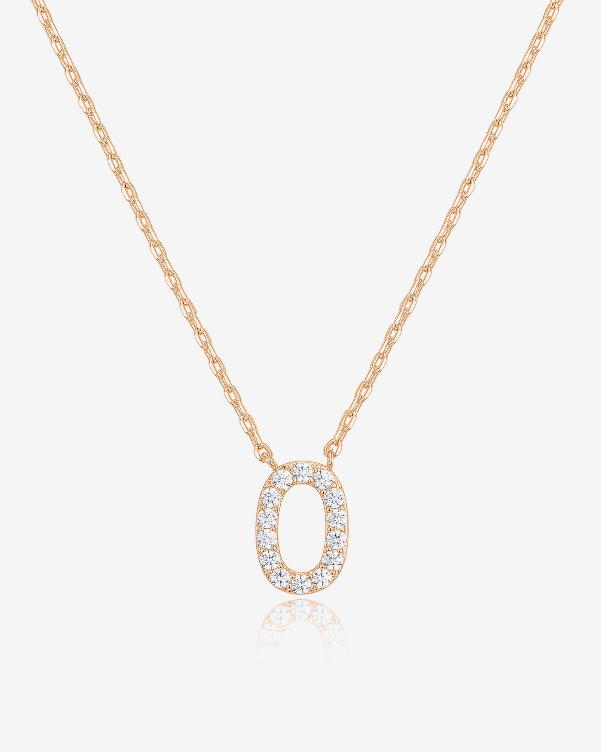 Initial Pendant Necklace with Cubic Zirconia
