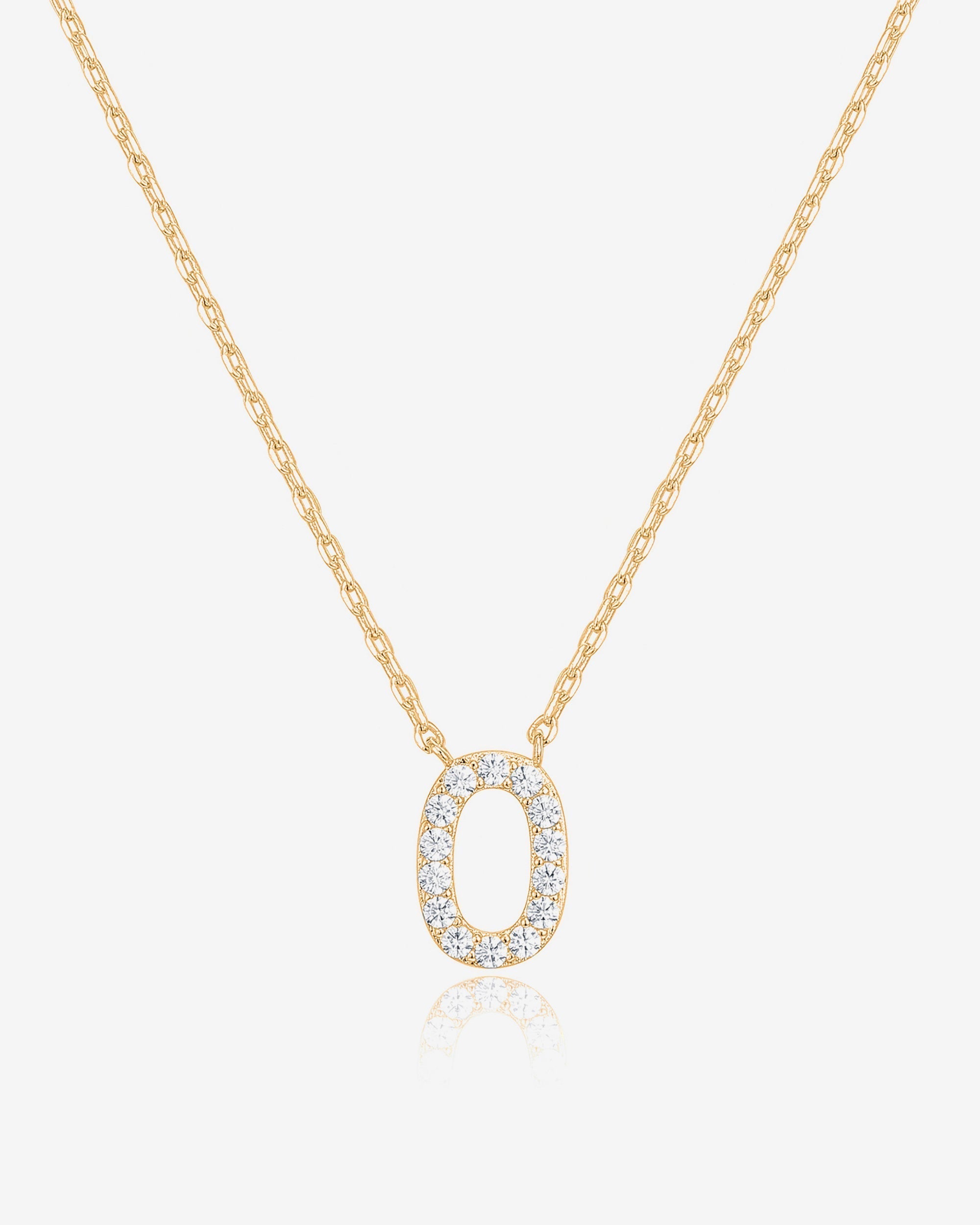 Initial Pendant Necklace with Cubic Zirconia