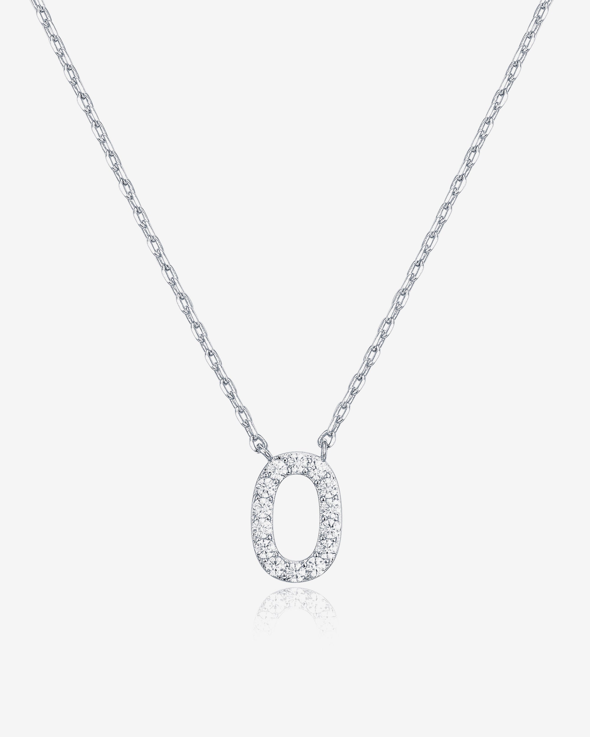 Initial Pendant Necklace with Cubic Zirconia