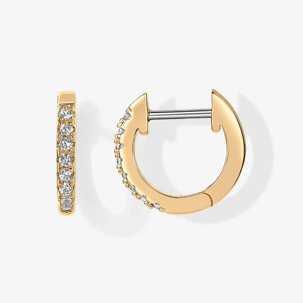 Classic Cubic Zirconia Huggie Hoop Earrings