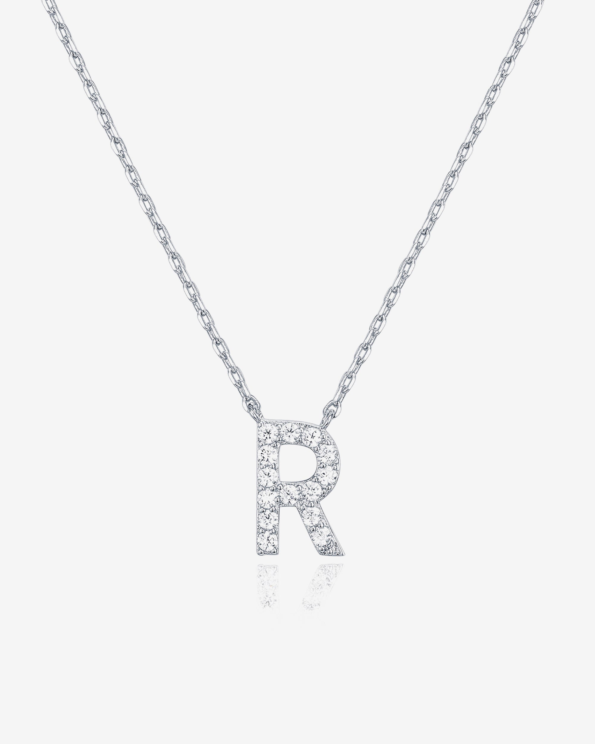 Initial Pendant Necklace with Cubic Zirconia