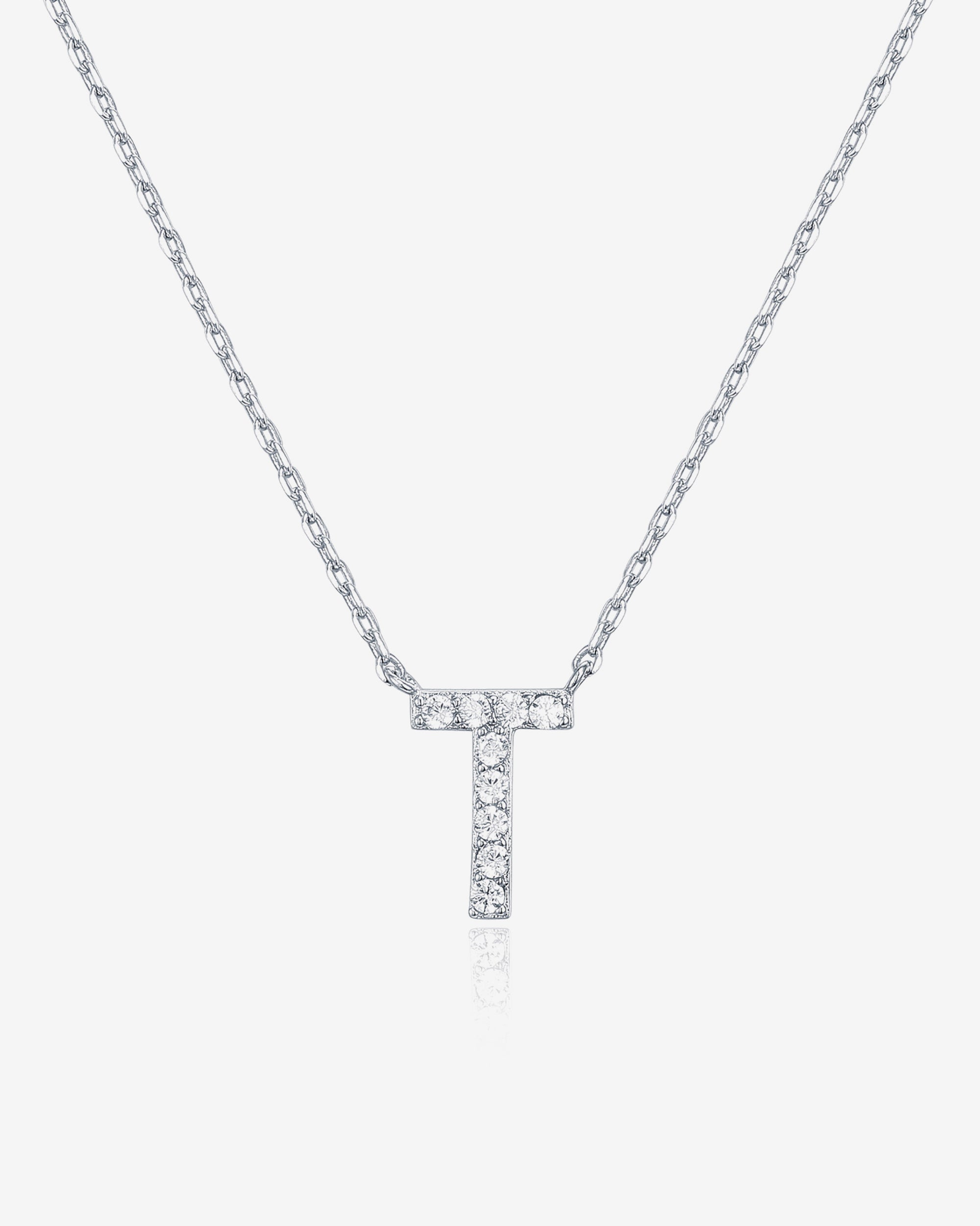 Initial Pendant Necklace with Cubic Zirconia