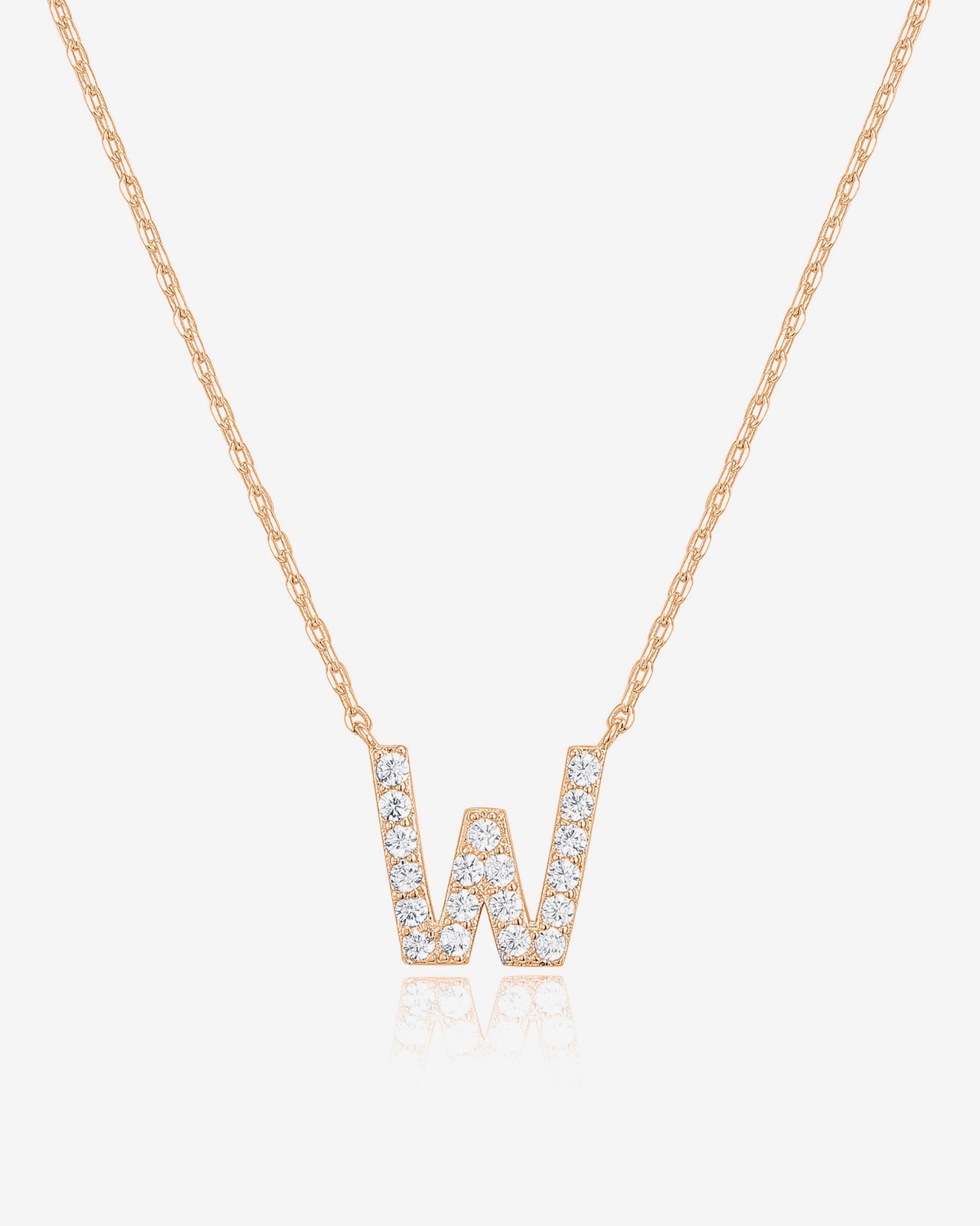 Initial Pendant Necklace with Cubic Zirconia