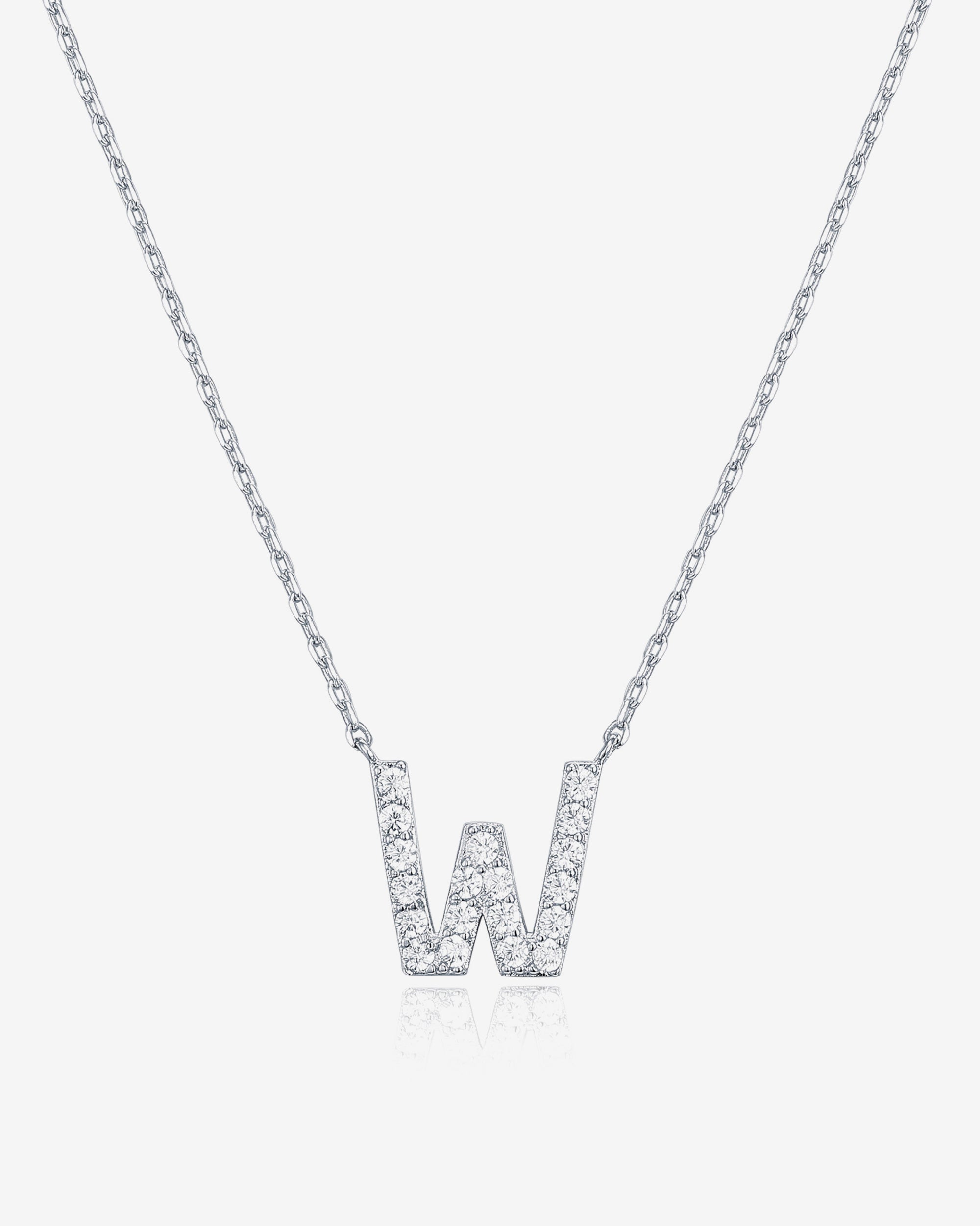 Initial Pendant Necklace with Cubic Zirconia