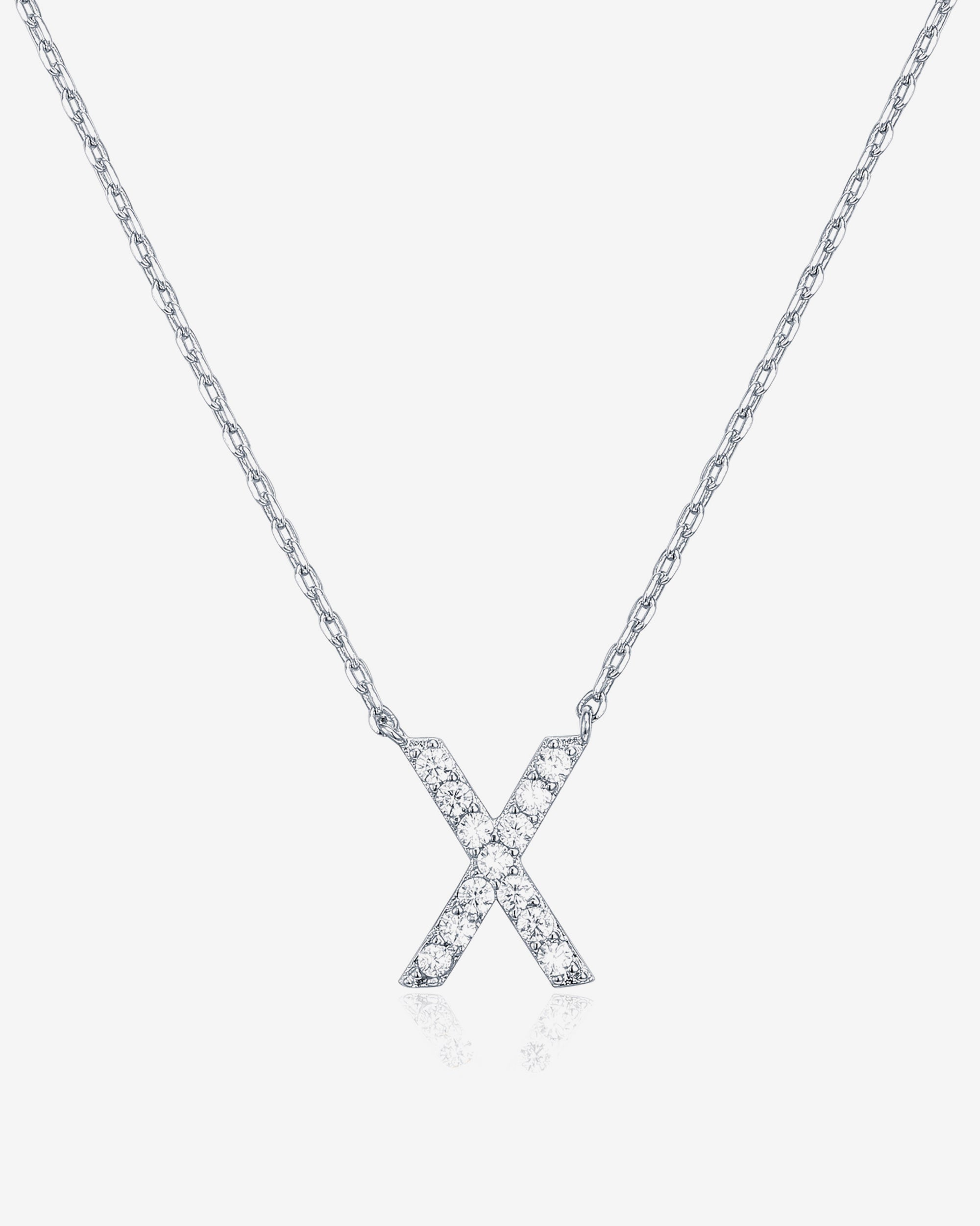 Initial Pendant Necklace with Cubic Zirconia