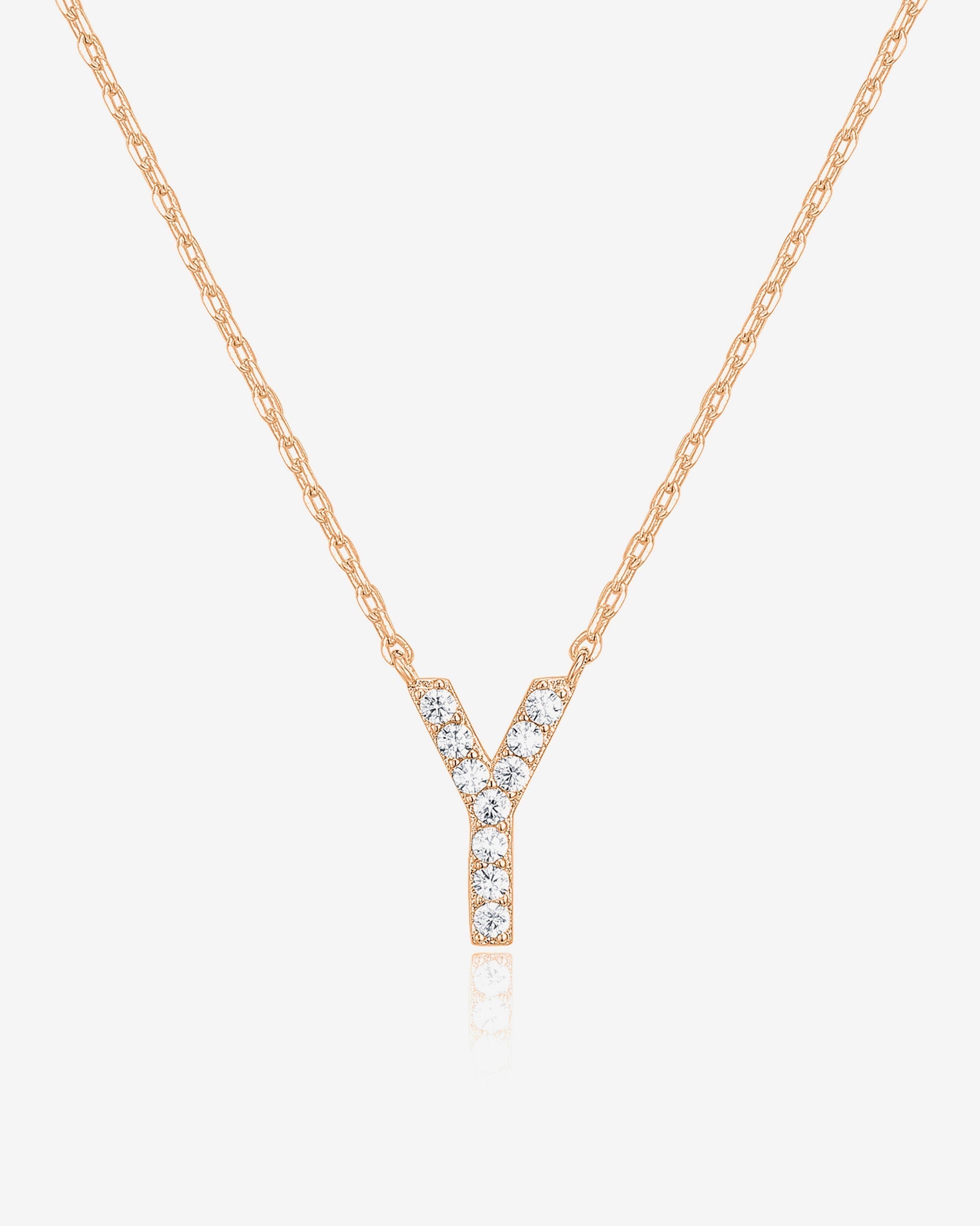 Initial Pendant Necklace with Cubic Zirconia